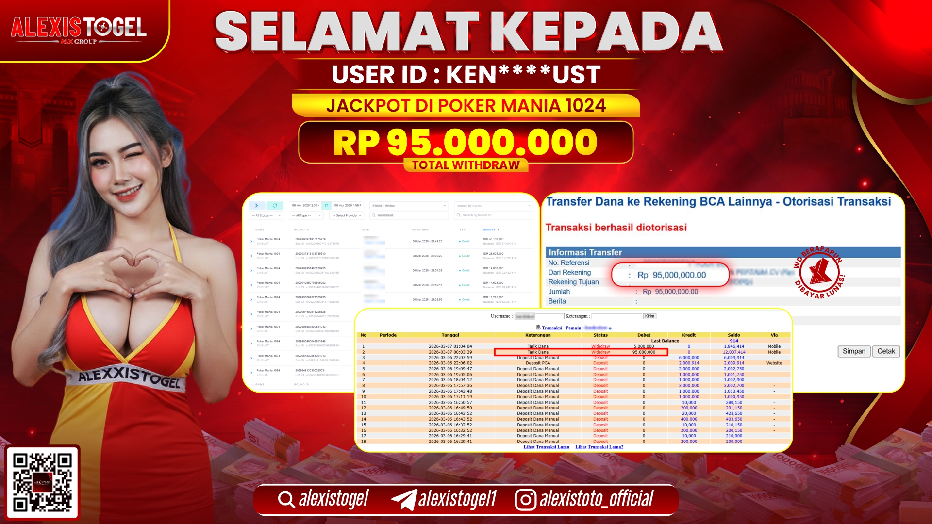 ALEXISTOGEL di POKER MANIA 1024 RP.95.000.000,- LUNAS 