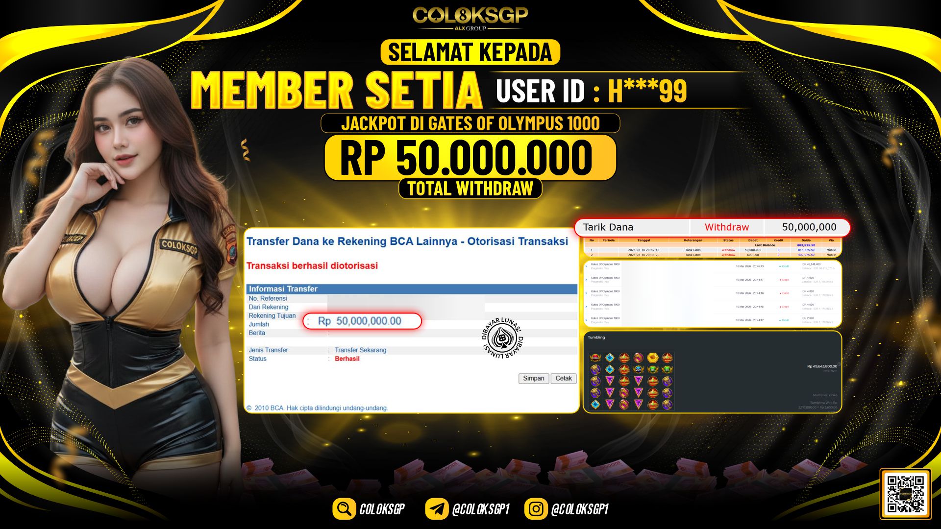 COLOKSGP JACKPOT DI PRAMATICPLAY GATES OF OLYMPUS 1000