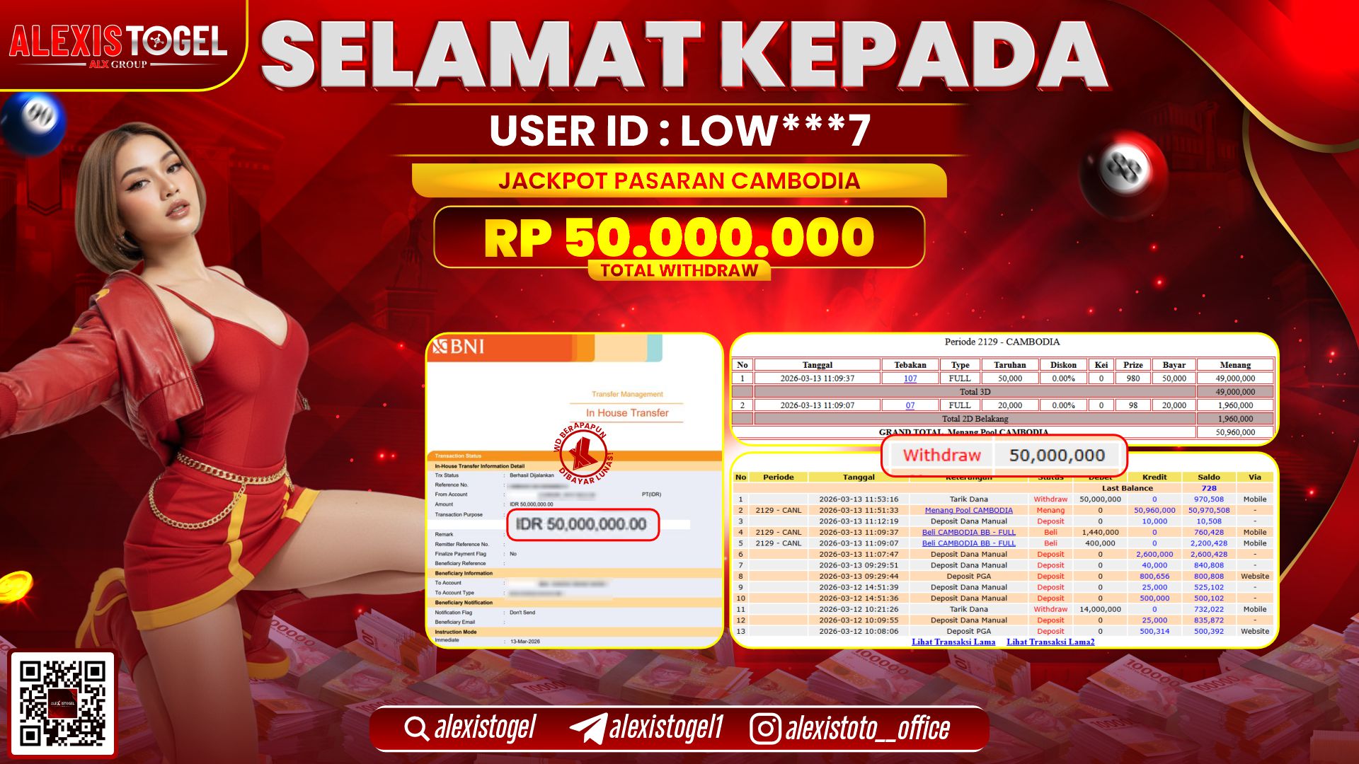 ALEXISTOGEL di TOGEL CAMBODIA RP.50.000.000,- LUNAS  