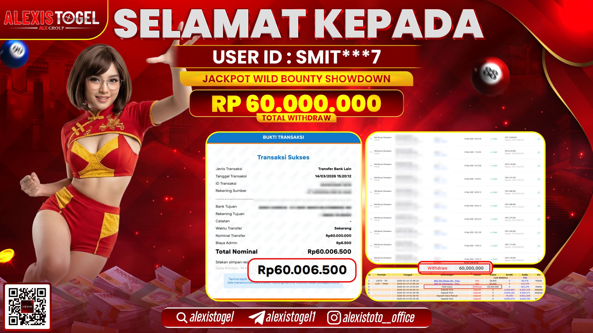 ALEXISTOGEL di SLOT WILD BOUNTY SHOWDOWN RP.60.000.000,- LUNAS  