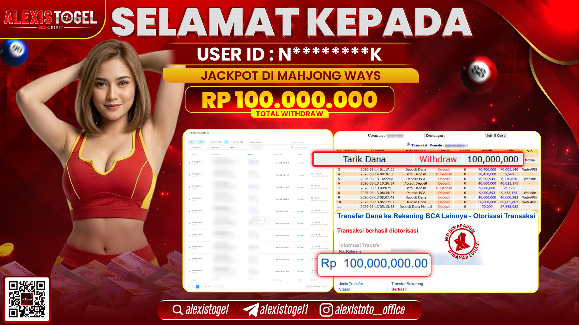 ALEXISTOGEL di SLOT MAHJONG WAYS RP.100.000.000,- LUNAS  