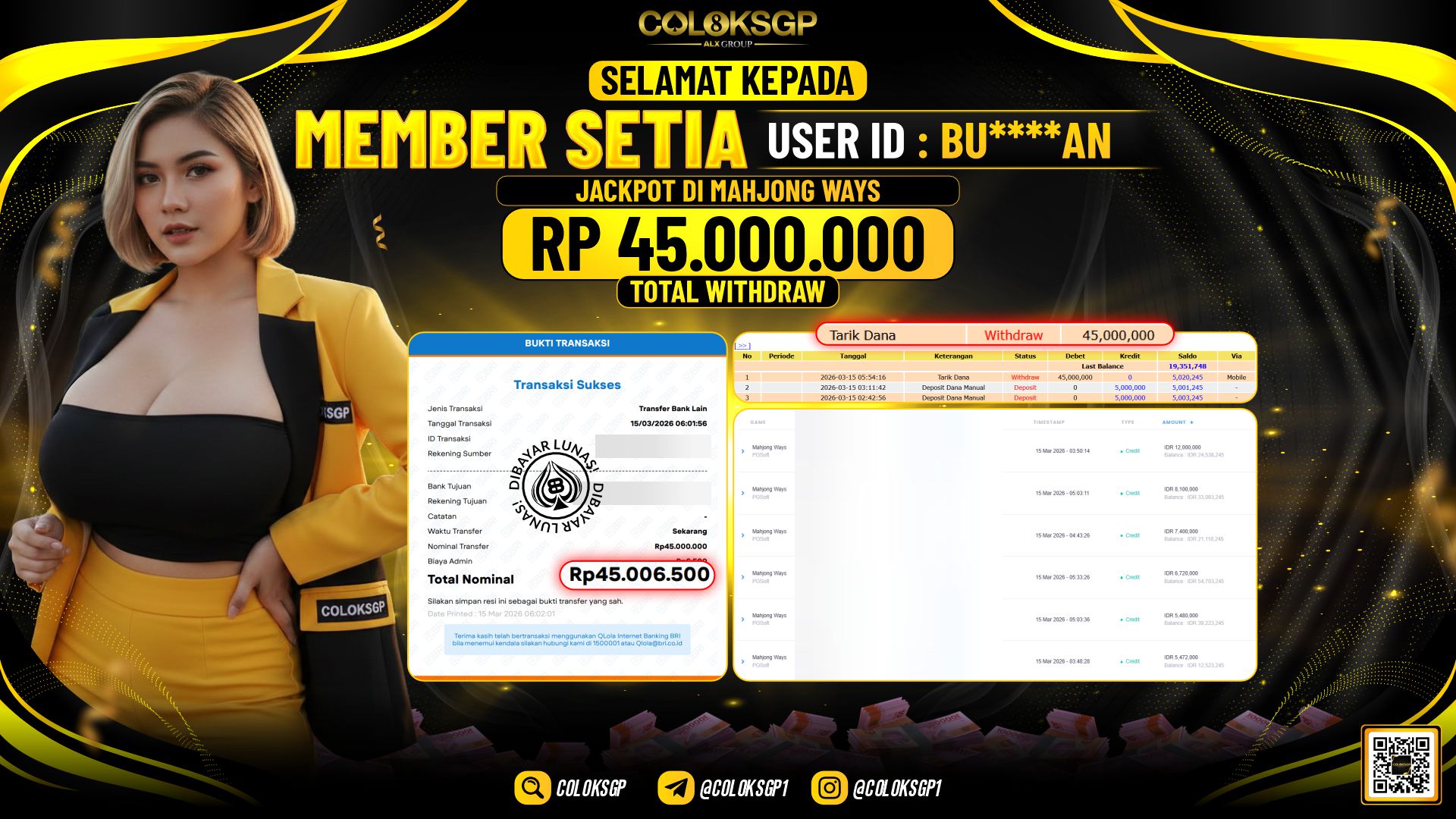 COLOKSGP JACKPOT DI MAHJONG WAYS