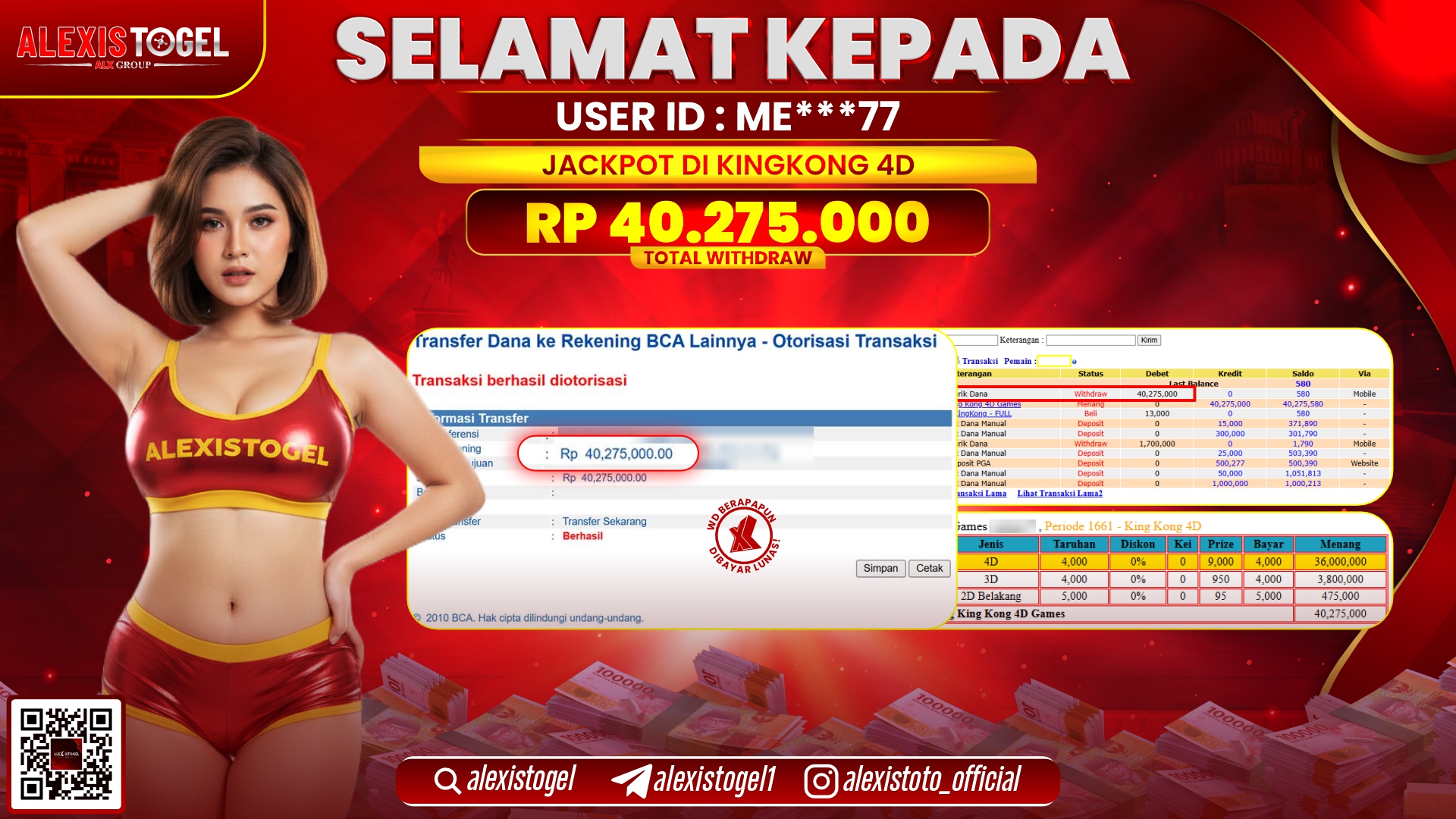 ALEXISTOGEL di TOGEL KINGKONG 4D RP.40.275.000,- LUNAS  