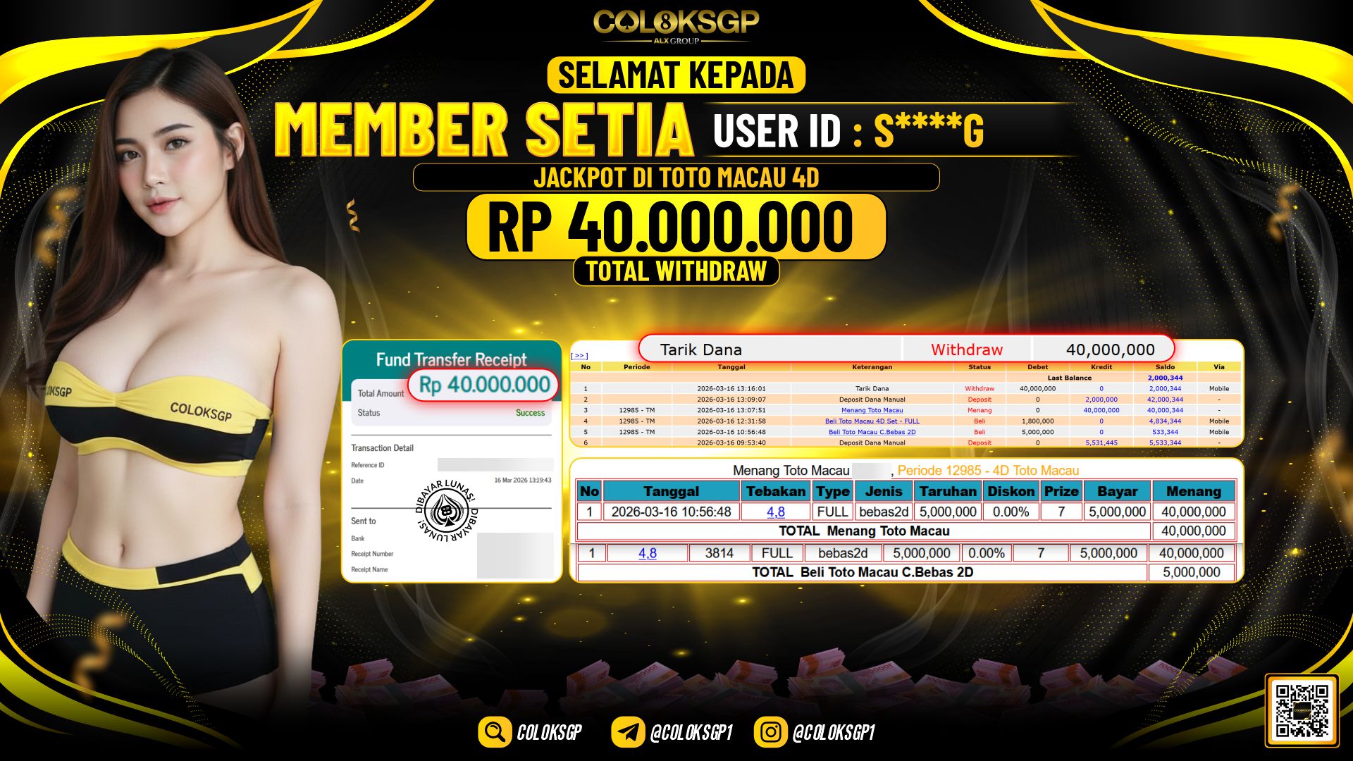 COLOKSGP JACKPOT DI TOTO MACAU 4D
