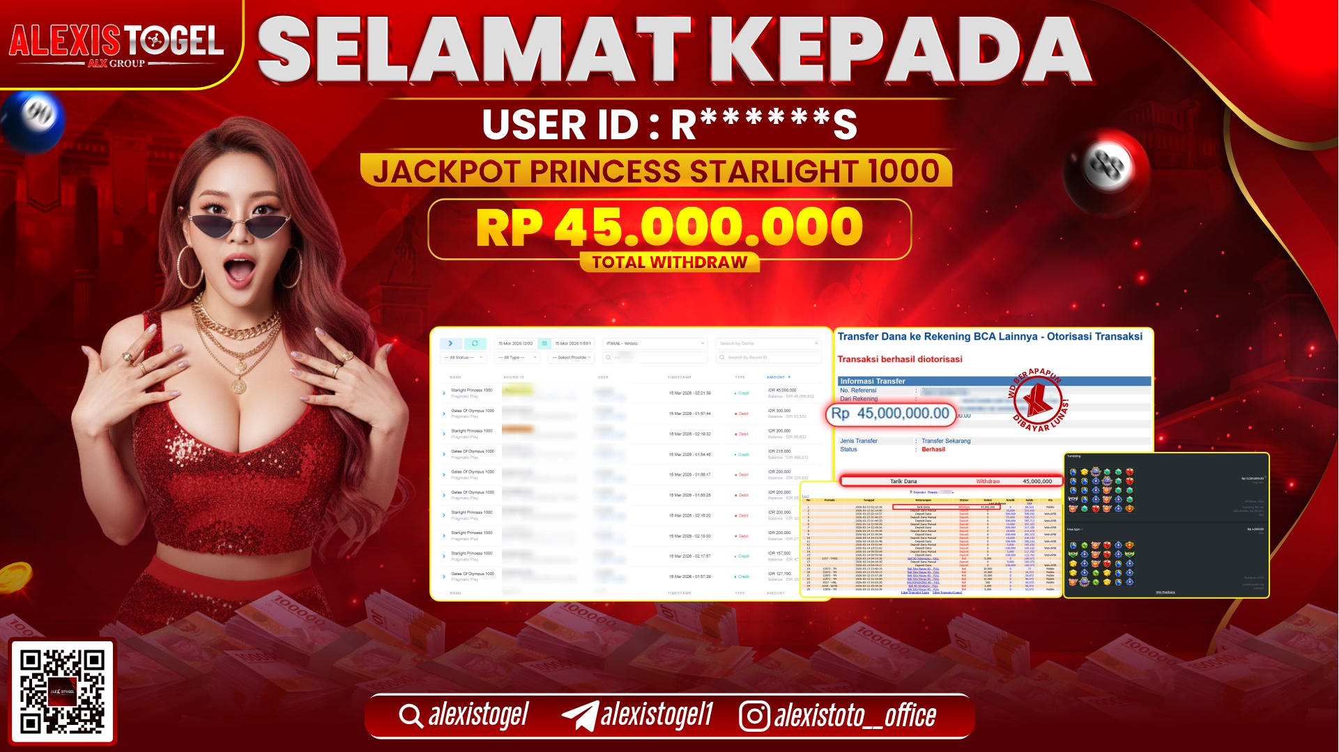 ALEXISTOGEL di SLOT STARLIGHT PRINCESS 1000 RP.45.000.000,- LUNAS  