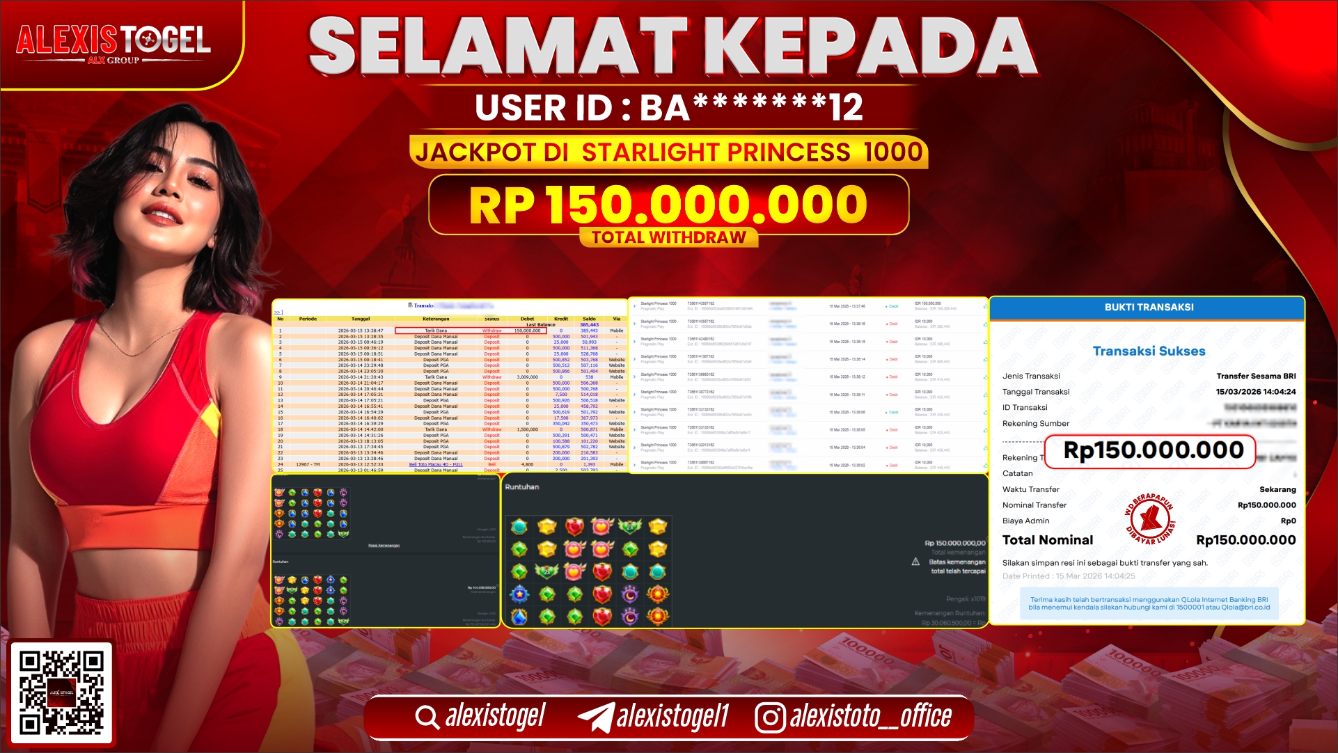 ALEXISTOGEL di SLOT STARLIGHT PRINCESS 1000 RP.150.000.000,- LUNAS  