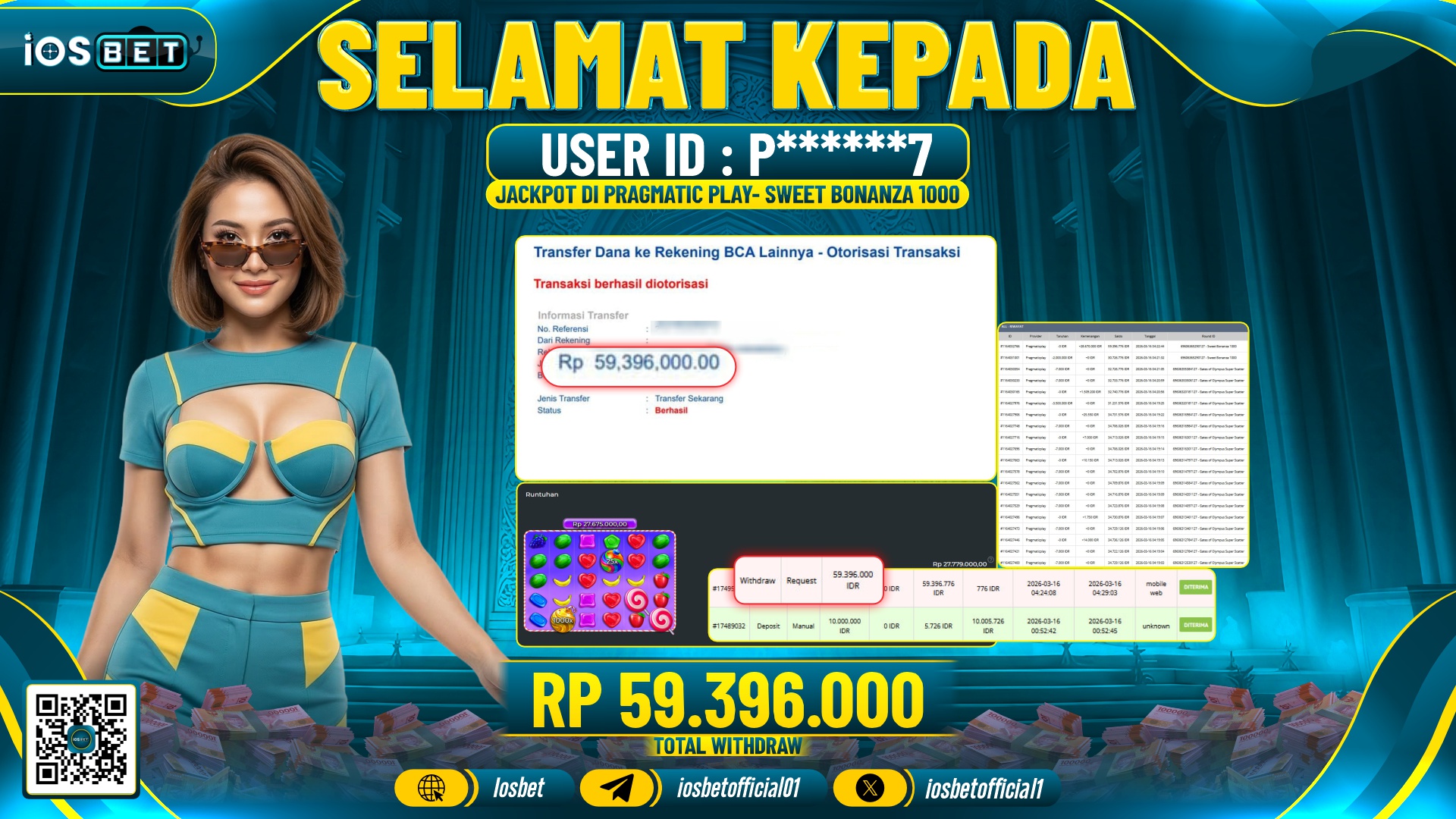 Bukti Pembayaran LUNAS SLOT GAME GACOR Rp.59.396.000,-