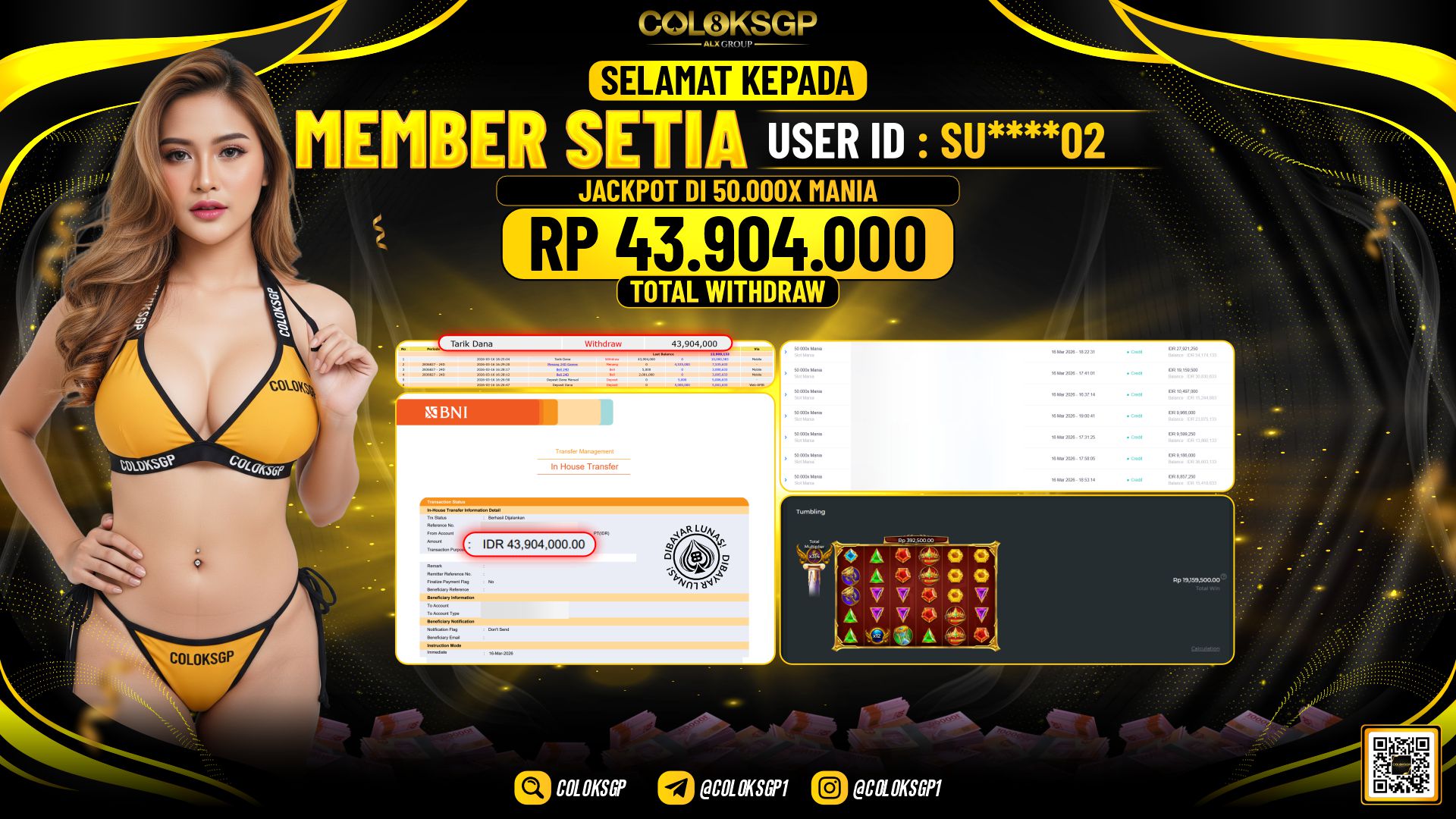 COLOKSGP JACKPOT DI 50.000X MANIA