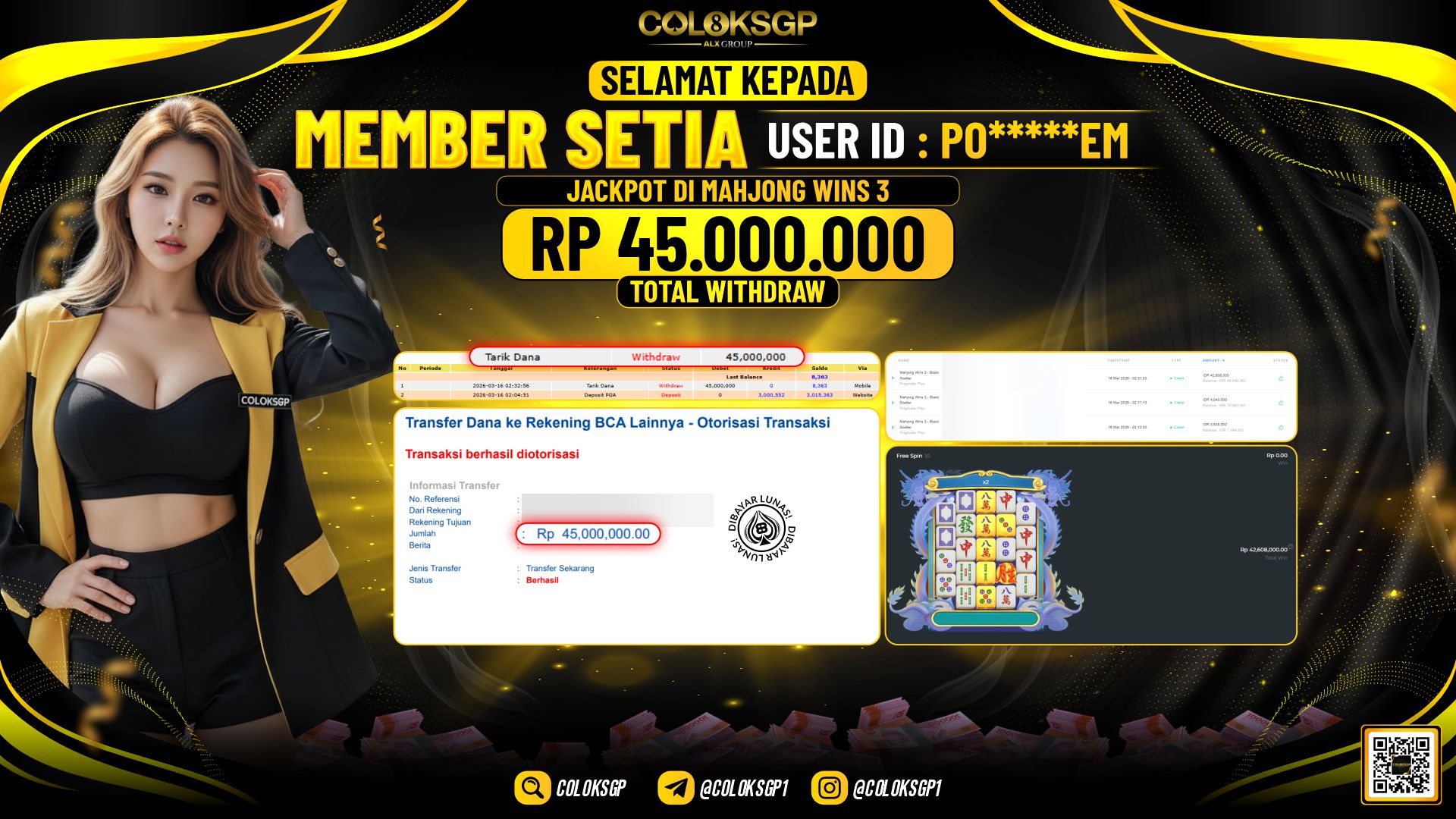COLOKSGP JACKPOT DI MAHJONG WINS 3