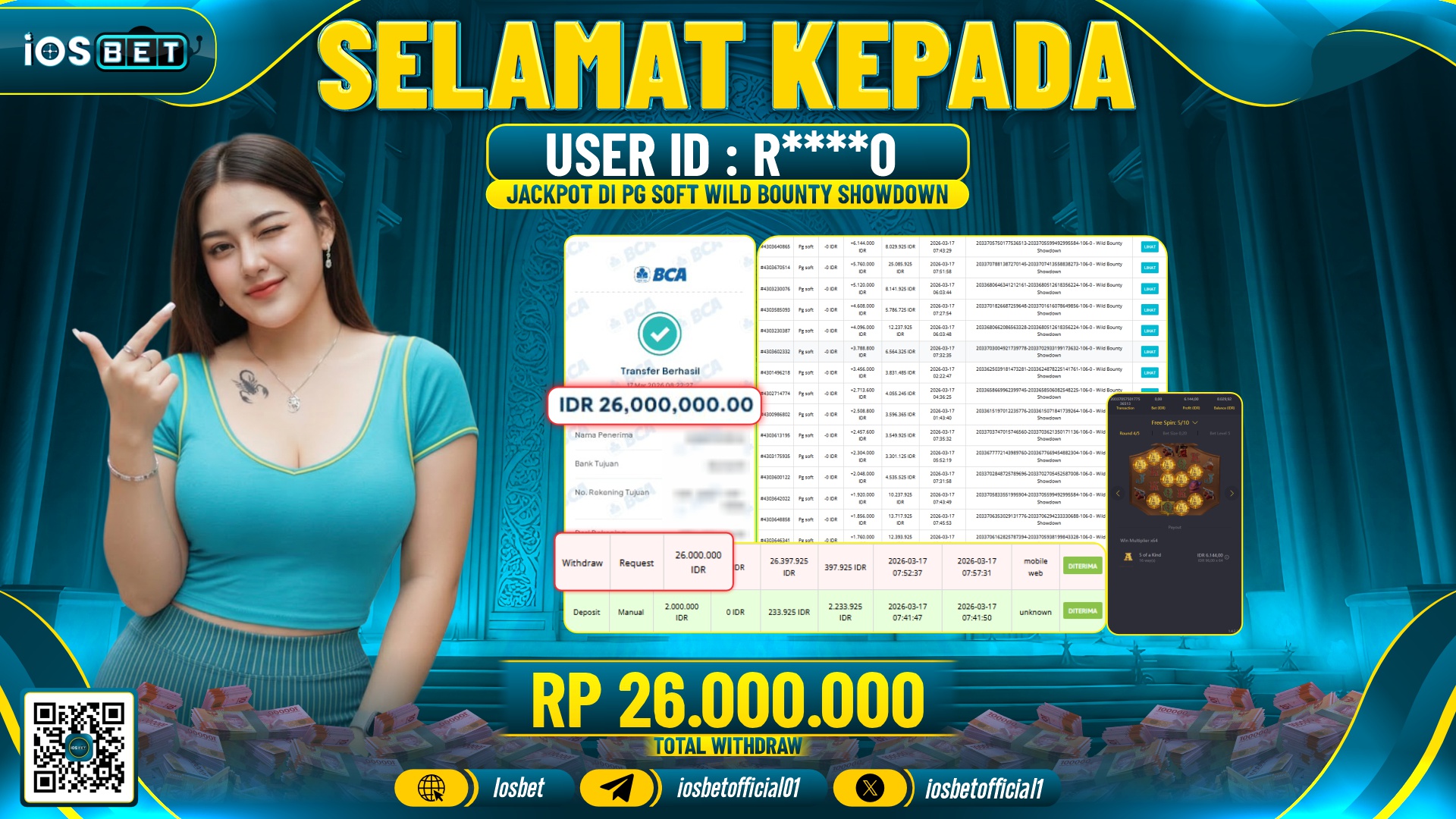 Bukti Pembayaran LUNAS SLOT GAME GACOR Rp.26.000.000,-