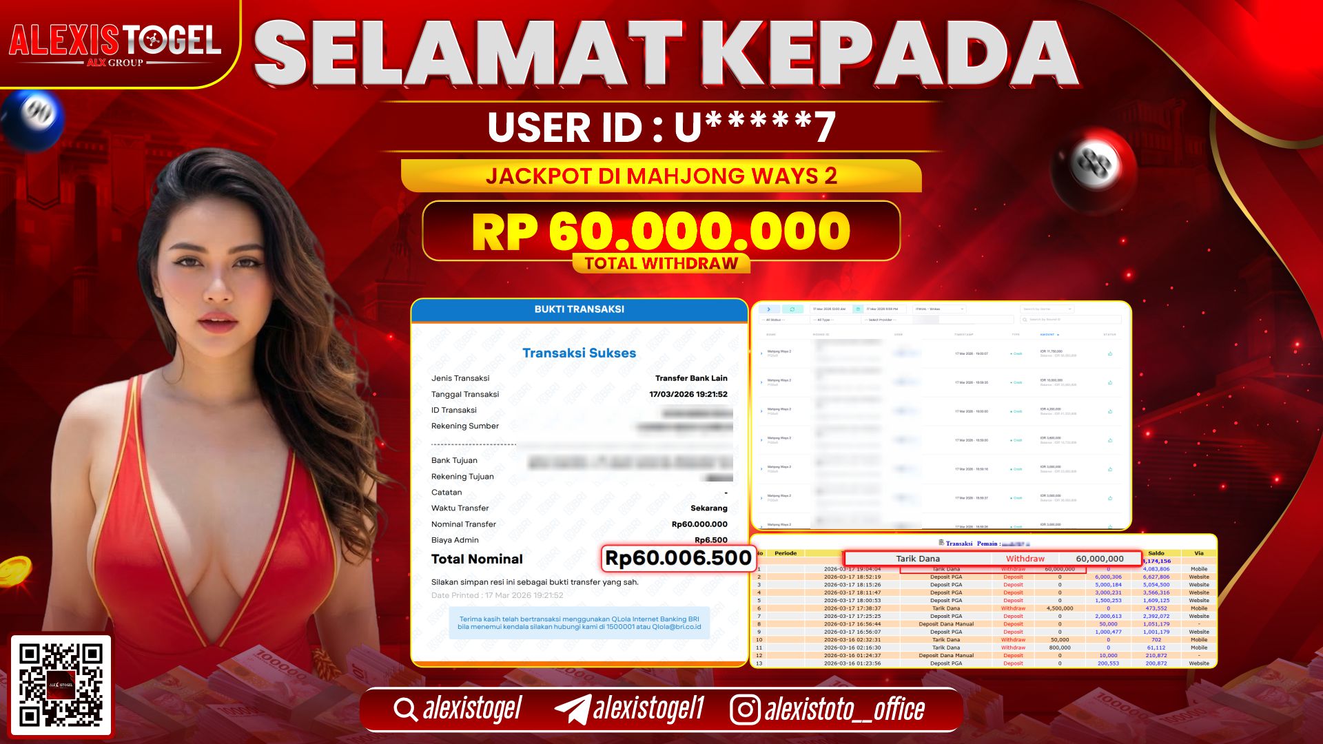 ALEXISTOGEL di SLOT MAHJONG WAYS 2 RP.60.000.000,- LUNAS