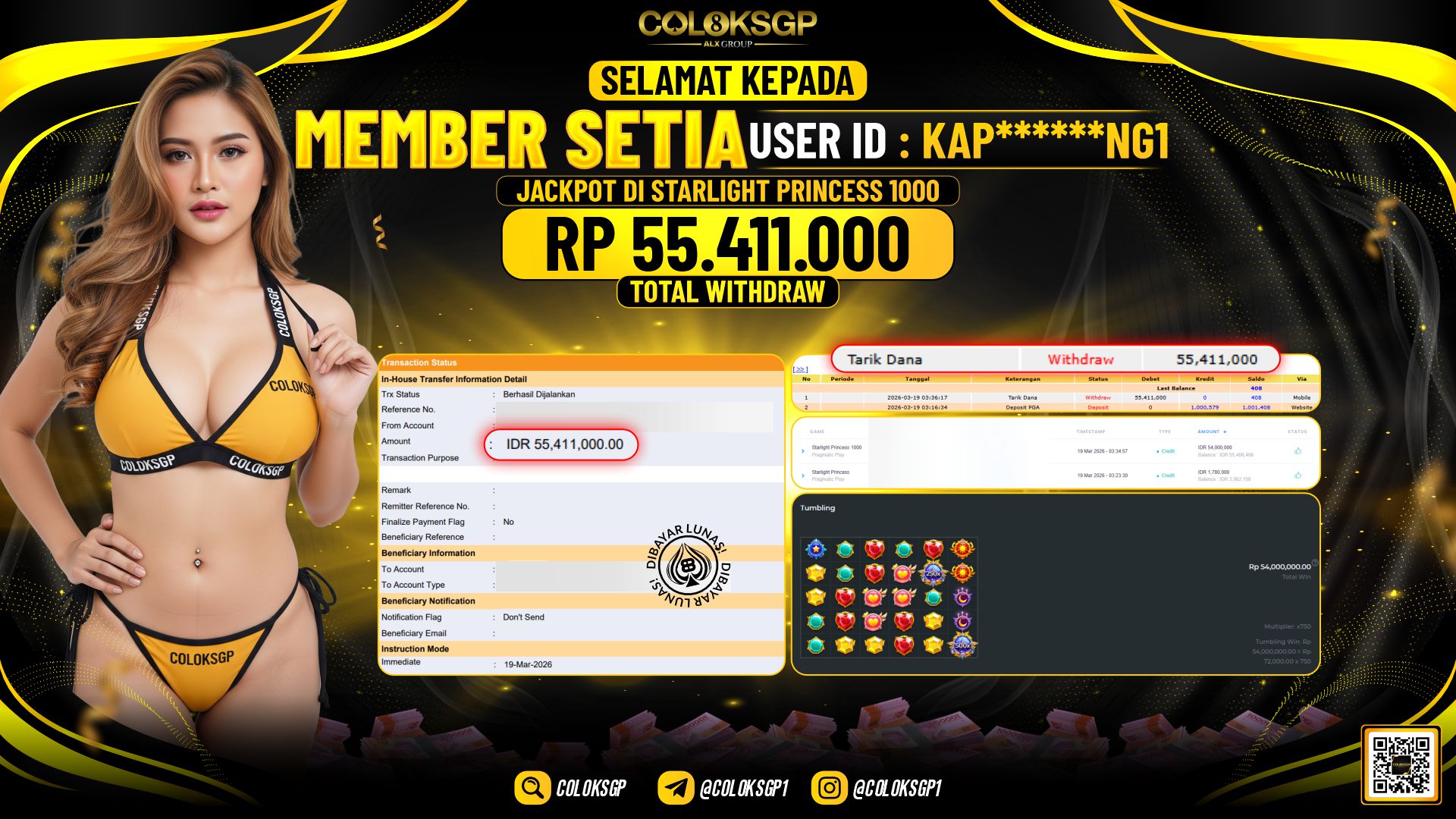 COLOKSGP JACKPOT DI STARLIGHT PRINCESS 1000