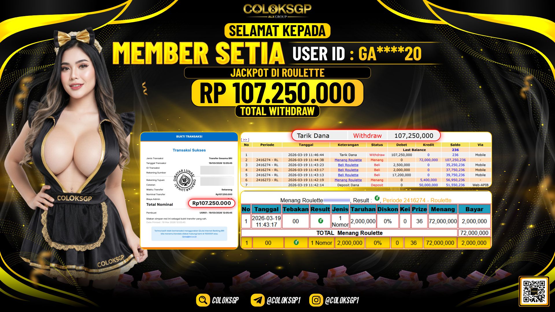COLOKSGP JACKPOT DI ROULETTE