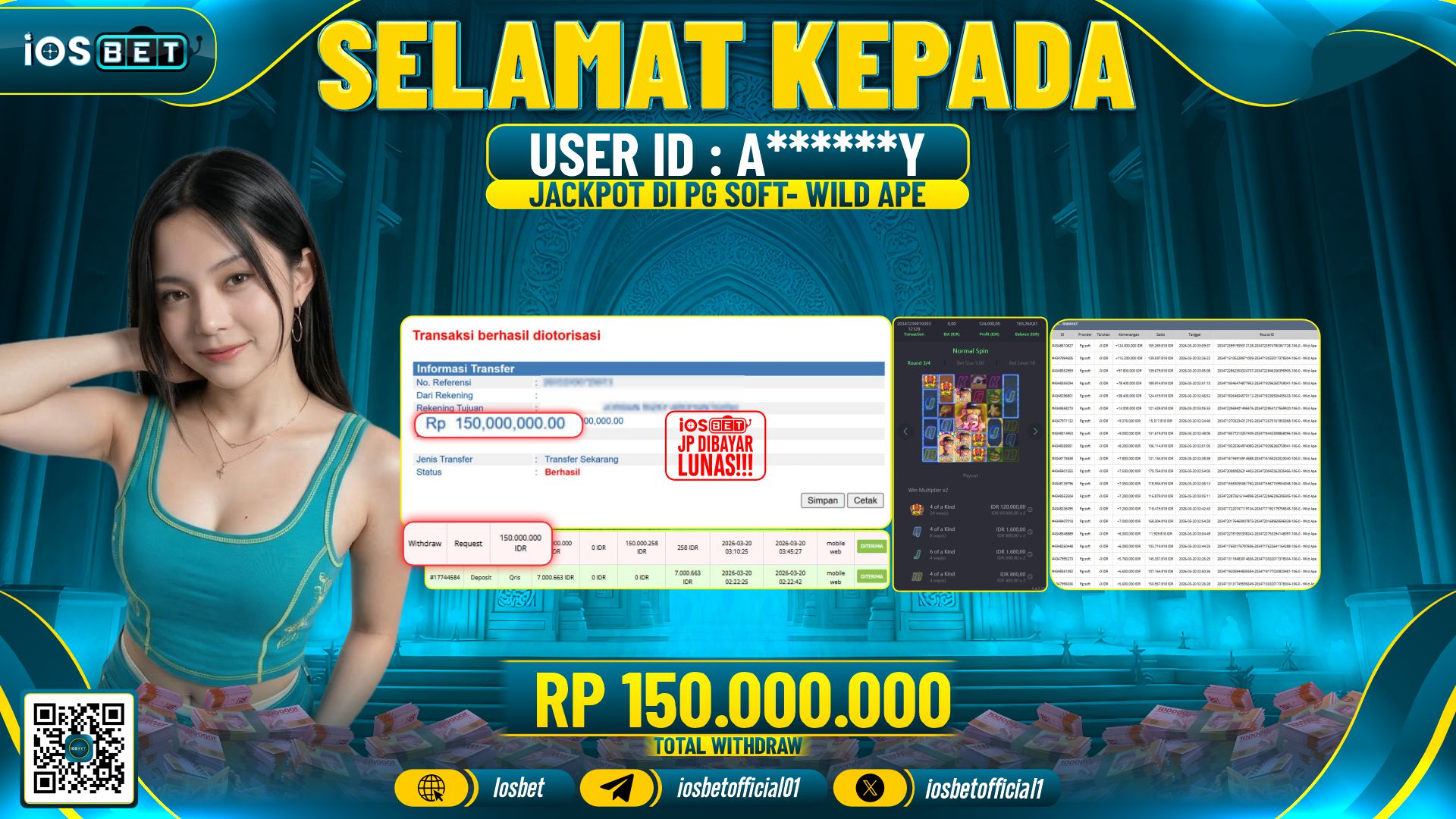 Bukti Pembayaran LUNAS SLOT GAME GACOR Rp.150.000.000,-