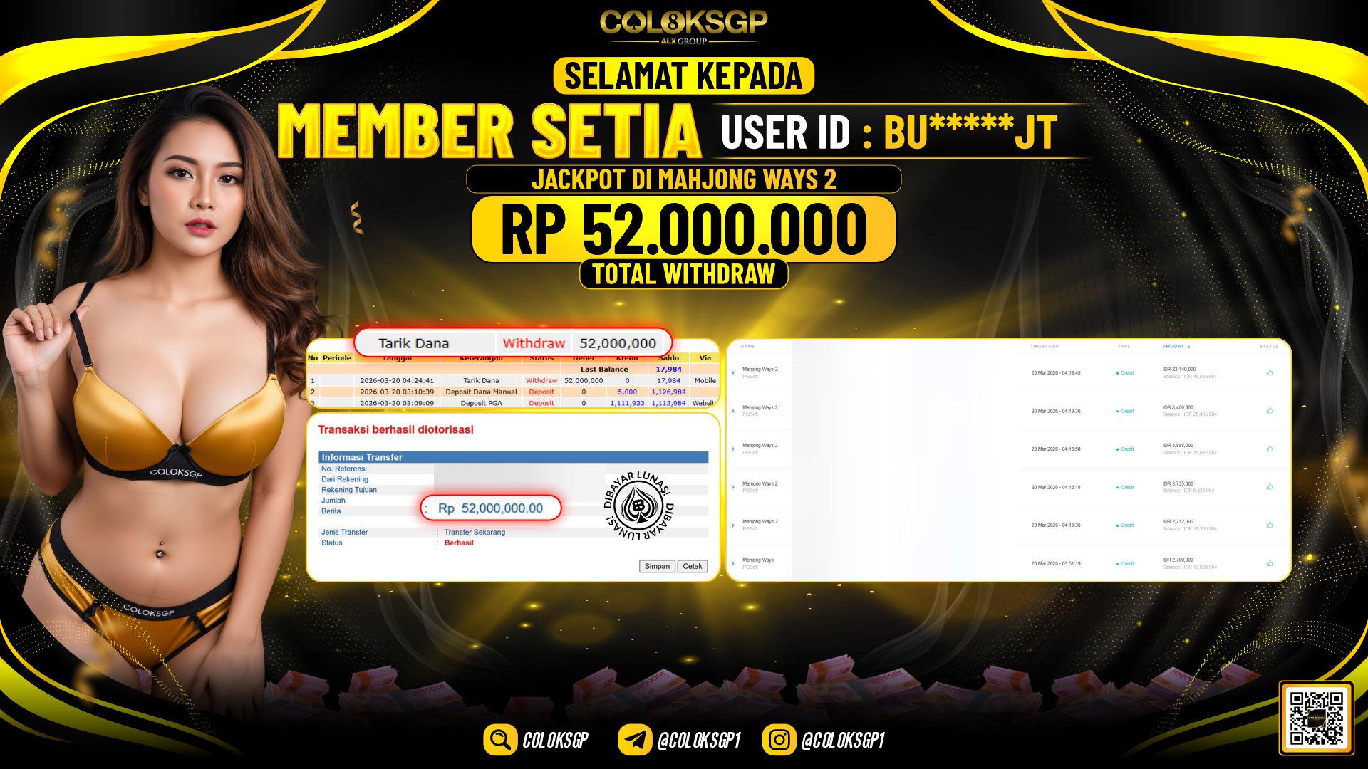 COLOKSGP JACKPOT DI MAHJONG WAYS 2