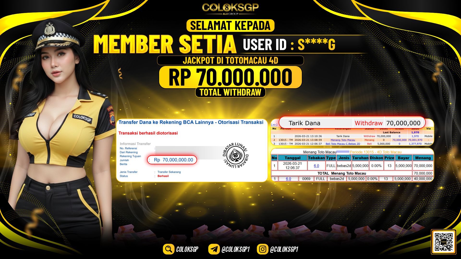 COLOKSGP JACKPOT DI TOTOMACAU 4D