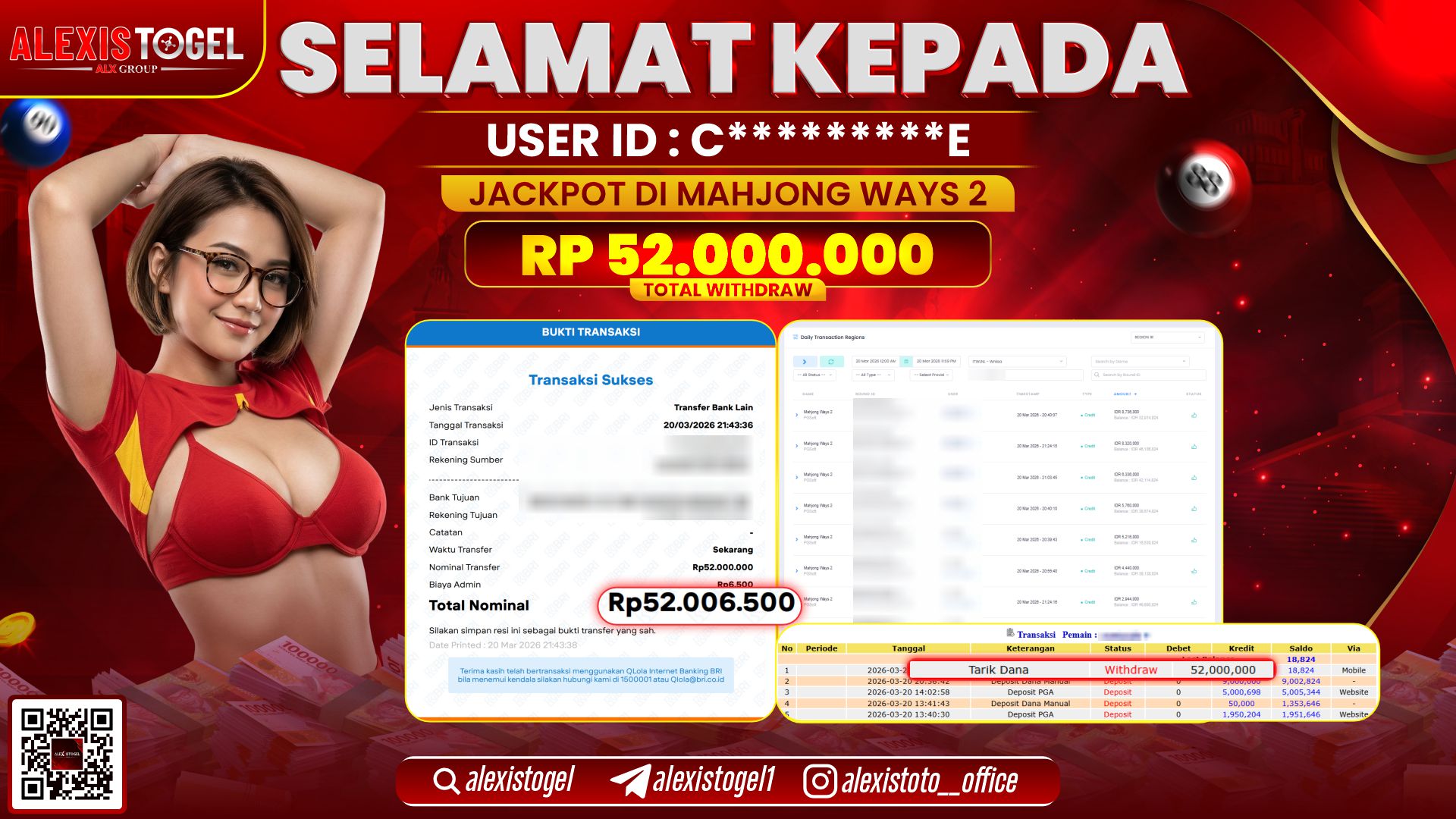 ALEXISTOGEL di Jackpot di SLOT MAHJONG WAYS 2 RP.52.000.000,- LUNAS