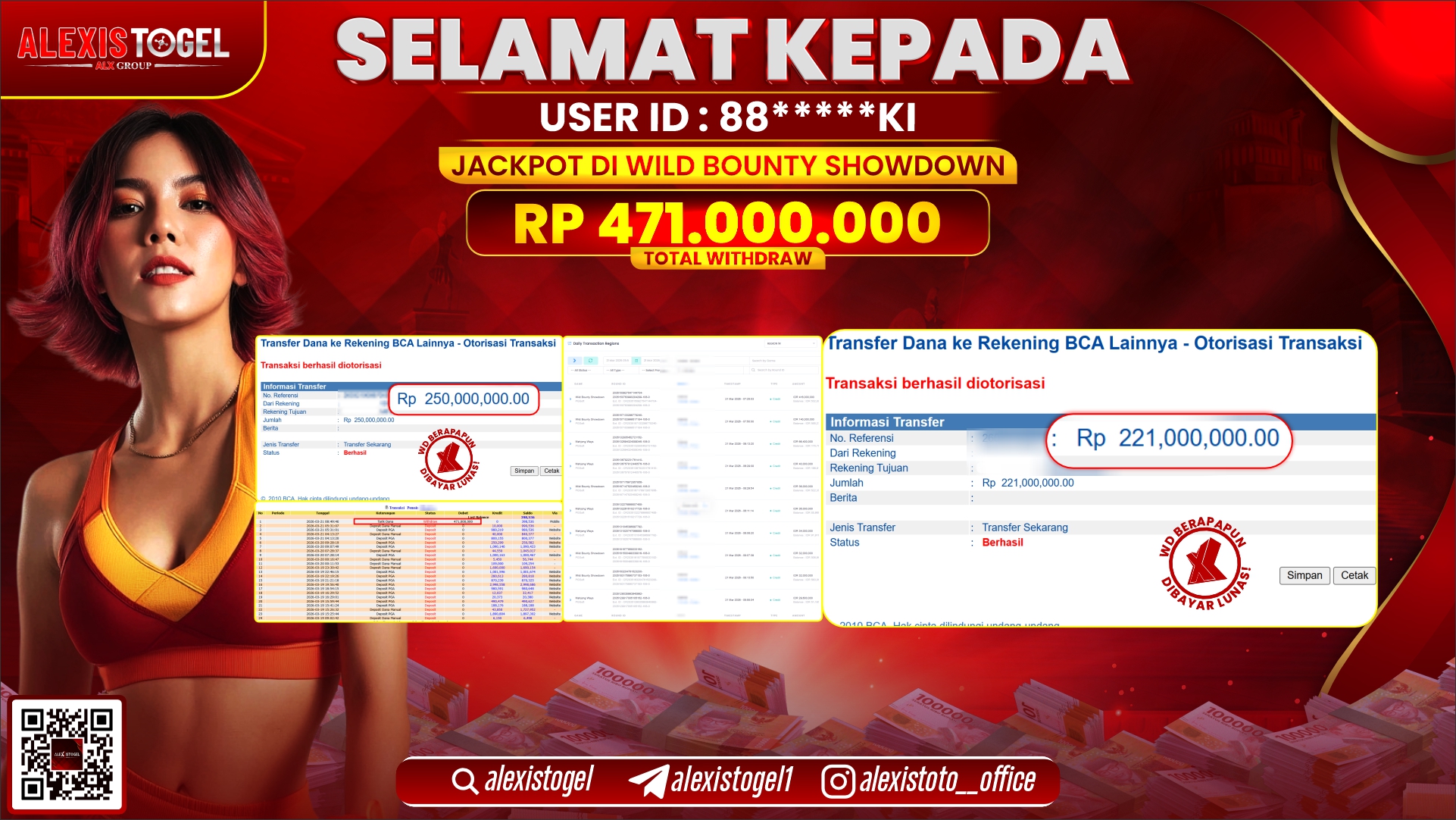 ALEXISTOGEL di Jackpot di SLOT WILD BOUNTY SHOWDOWN RP.471.000.000,- LUNAS