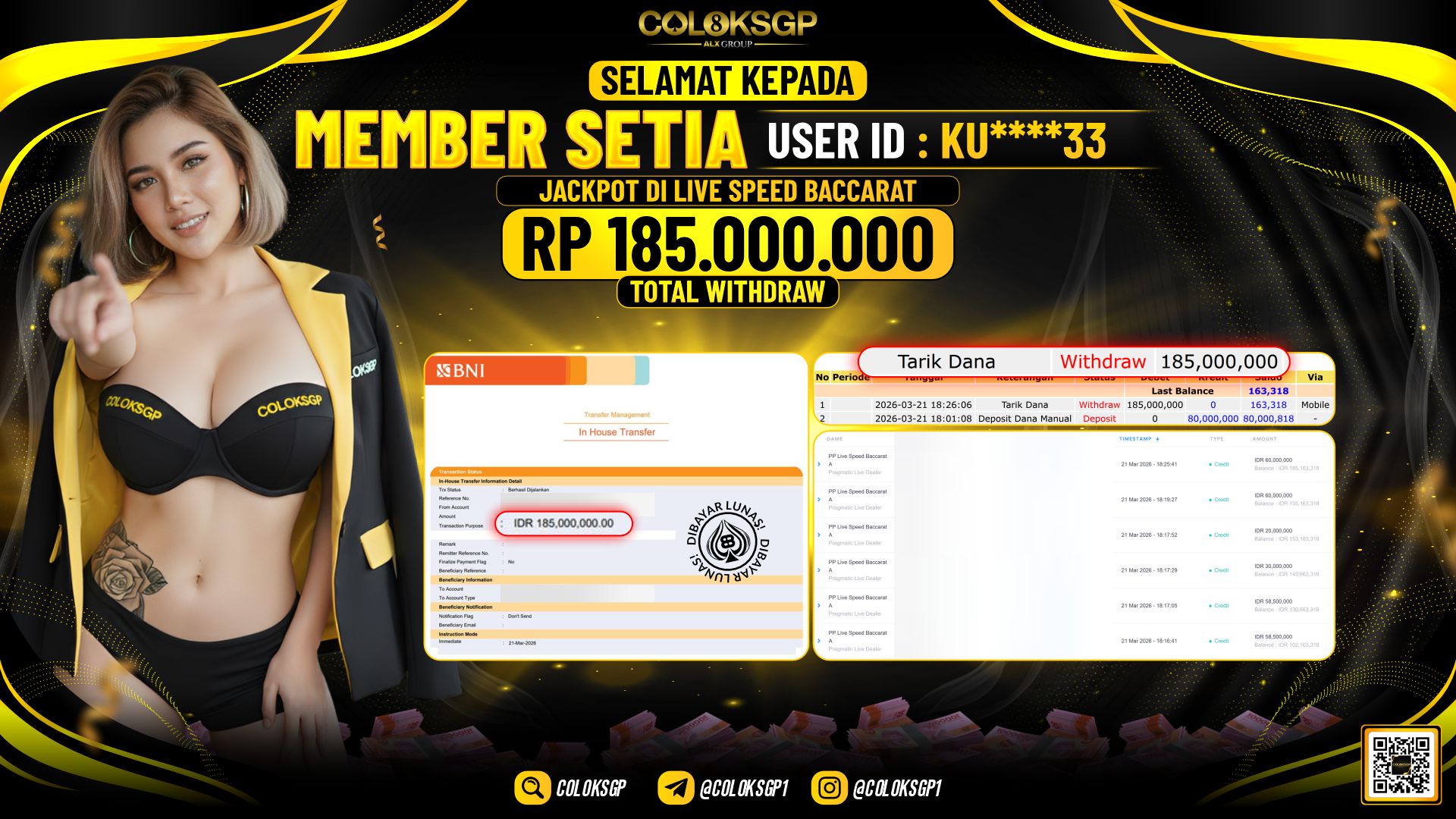 COLOKSGP JACKPOT DI LIVE SPEED BACCARAT