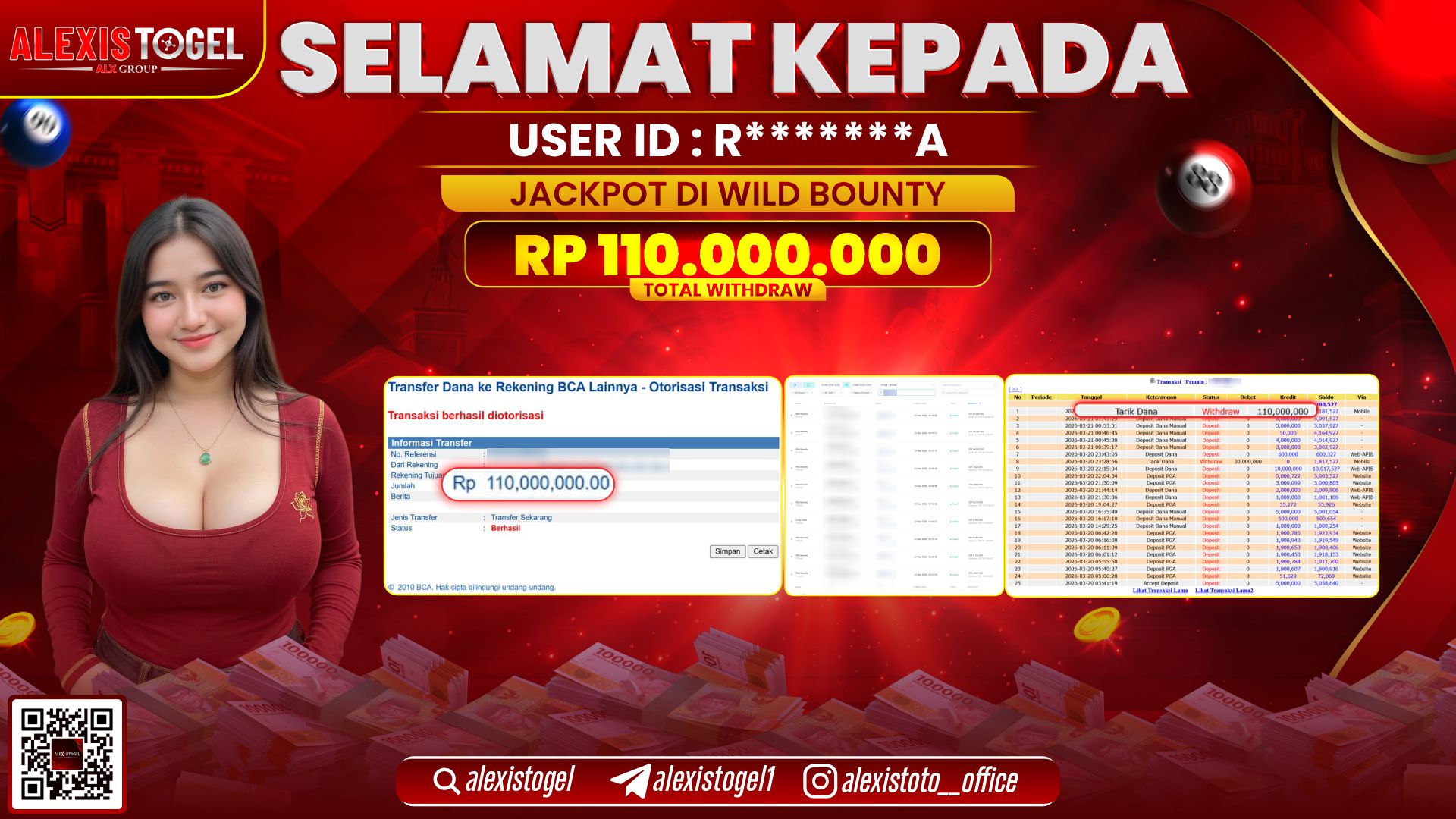 ALEXISTOGEL di Jackpot di SLOT WILD BOUNTY SHOWDOWN RP.100.000.000,- LUNAS