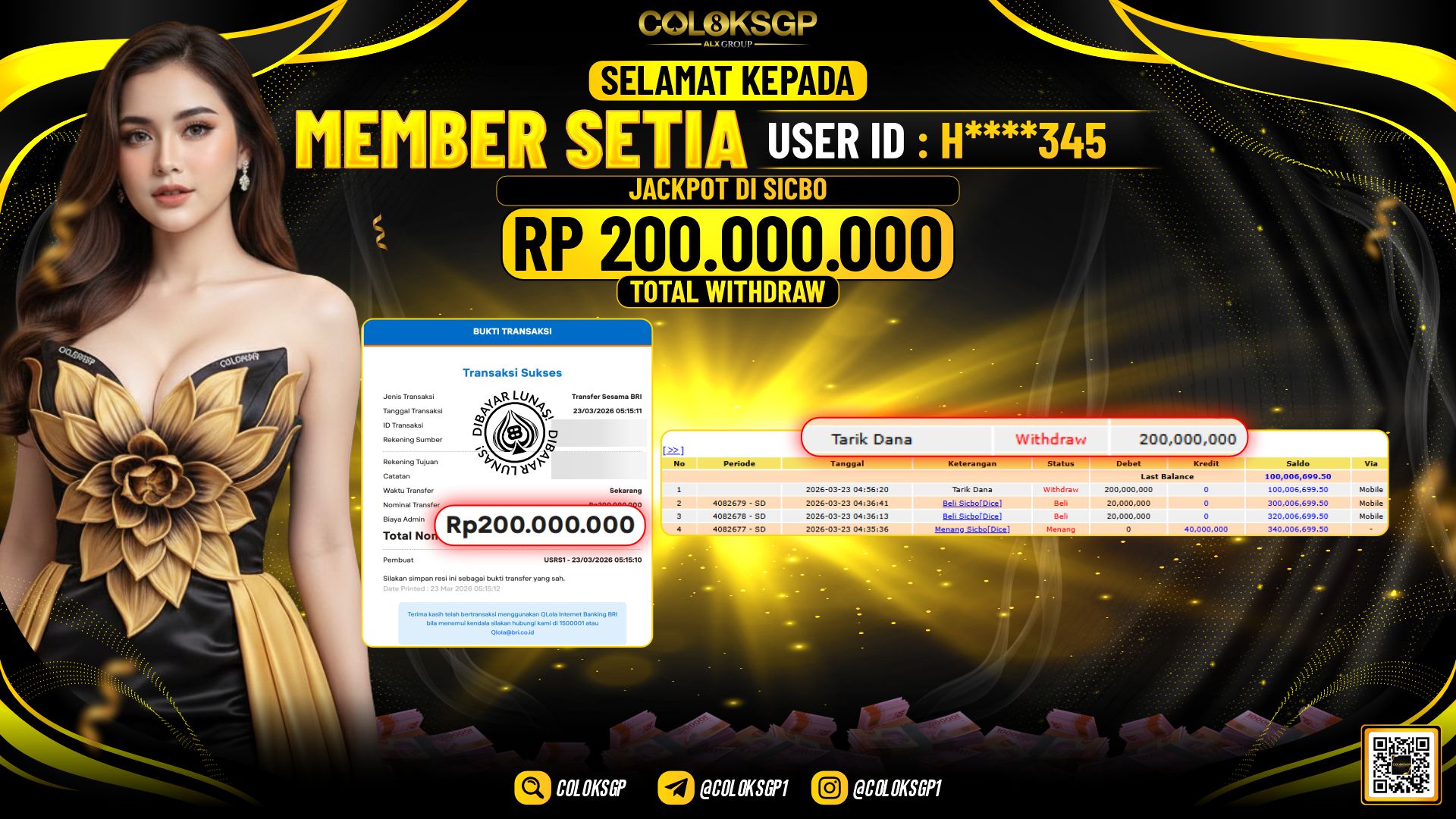 COLOKSGP JACKPOT DI SICBO