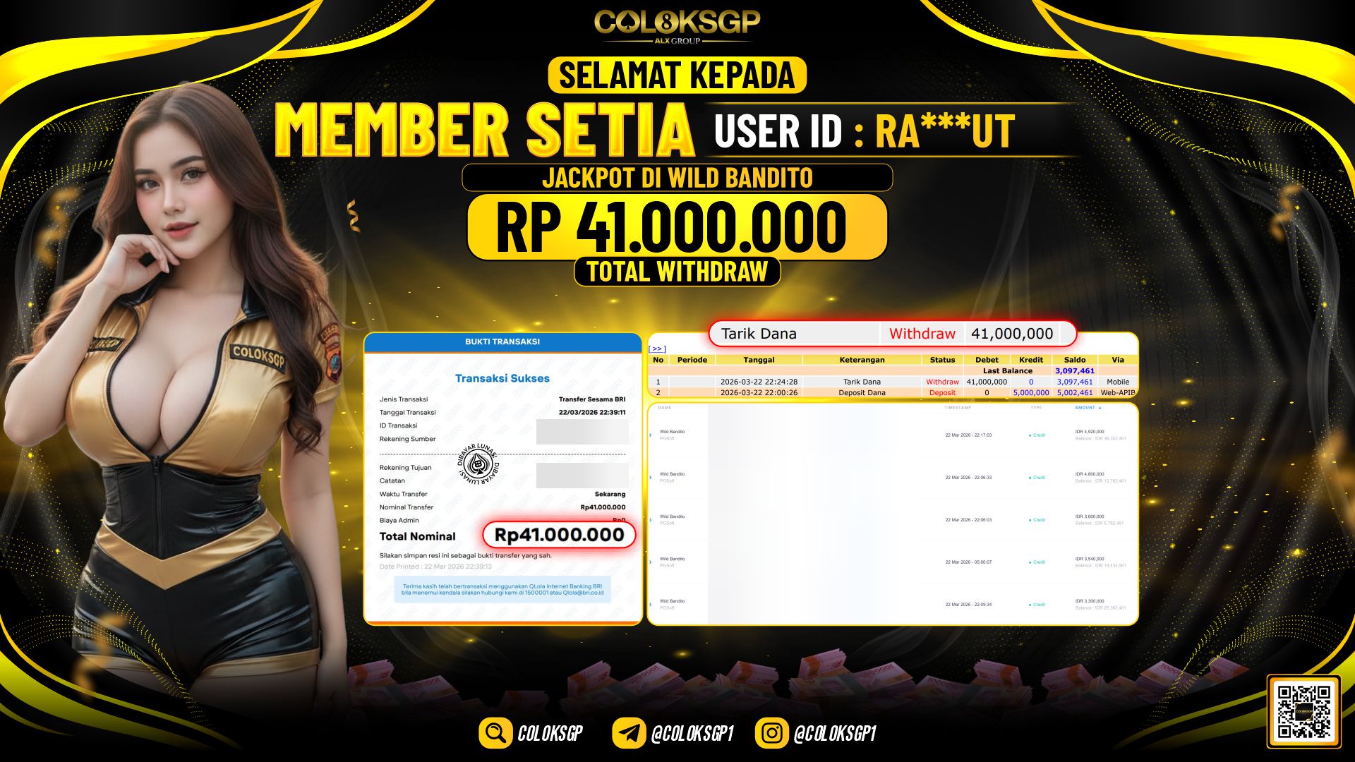 COLOKSGP JACKPOT DI WILD BANDITO