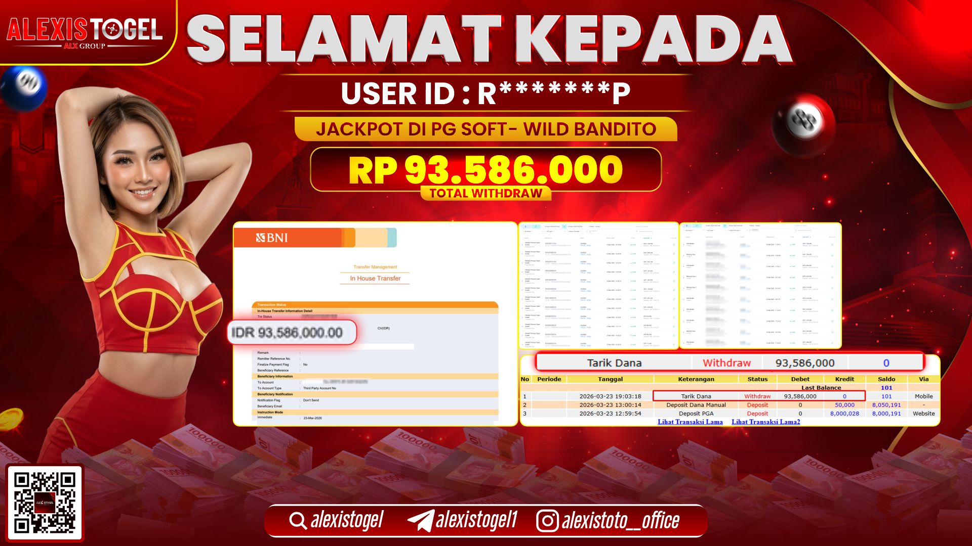 ALEXISTOGEL di Jackpot di SLOT GAME WILD BANDITO RP.93.586.000- LUNAS