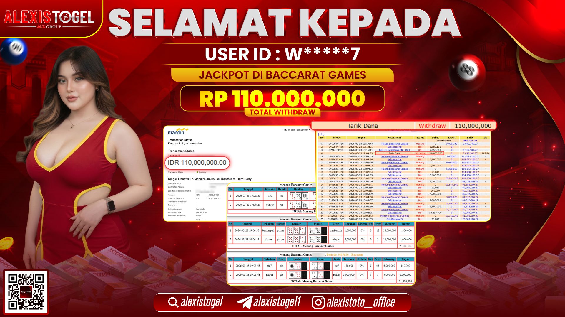 ALEXISTOGEL di Jackpot di CASINO GAME BACCARAT RP.110.000.000- LUNAS