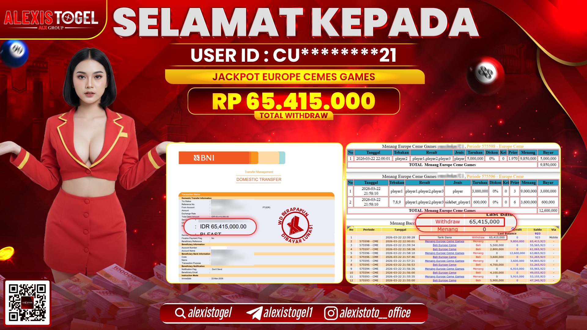 ALEXISTOGEL di Jackpot di CASINO GAME EUROPE CEMES RP.65.415.000- LUNAS