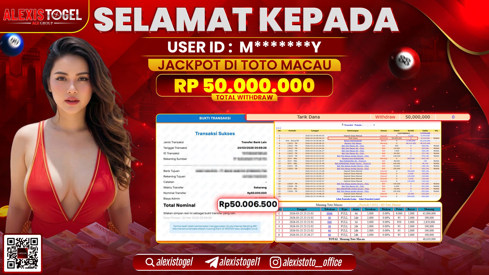 ALEXISTOGEL di Jackpot di TOGEL TAIWAN RP.50.000.000- LUNAS
