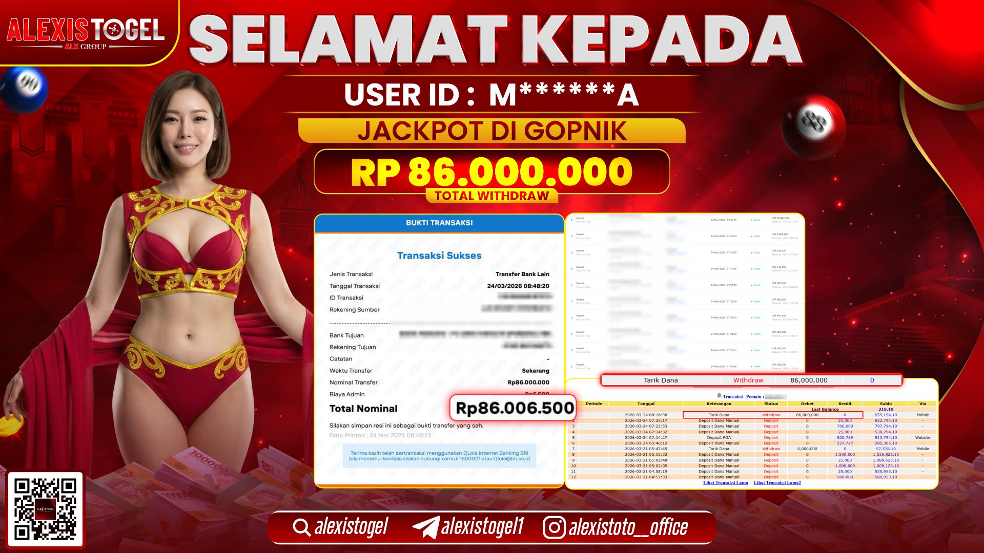 ALEXISTOGEL di Jackpot di NO LIMIT CITY GOPNIK RP.86.000.000- LUNAS