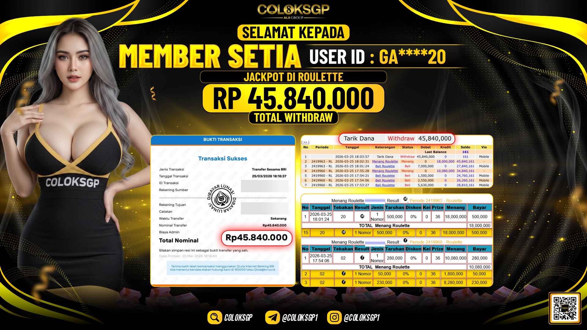 COLOKSGP JACKPOT DI ROULETTE