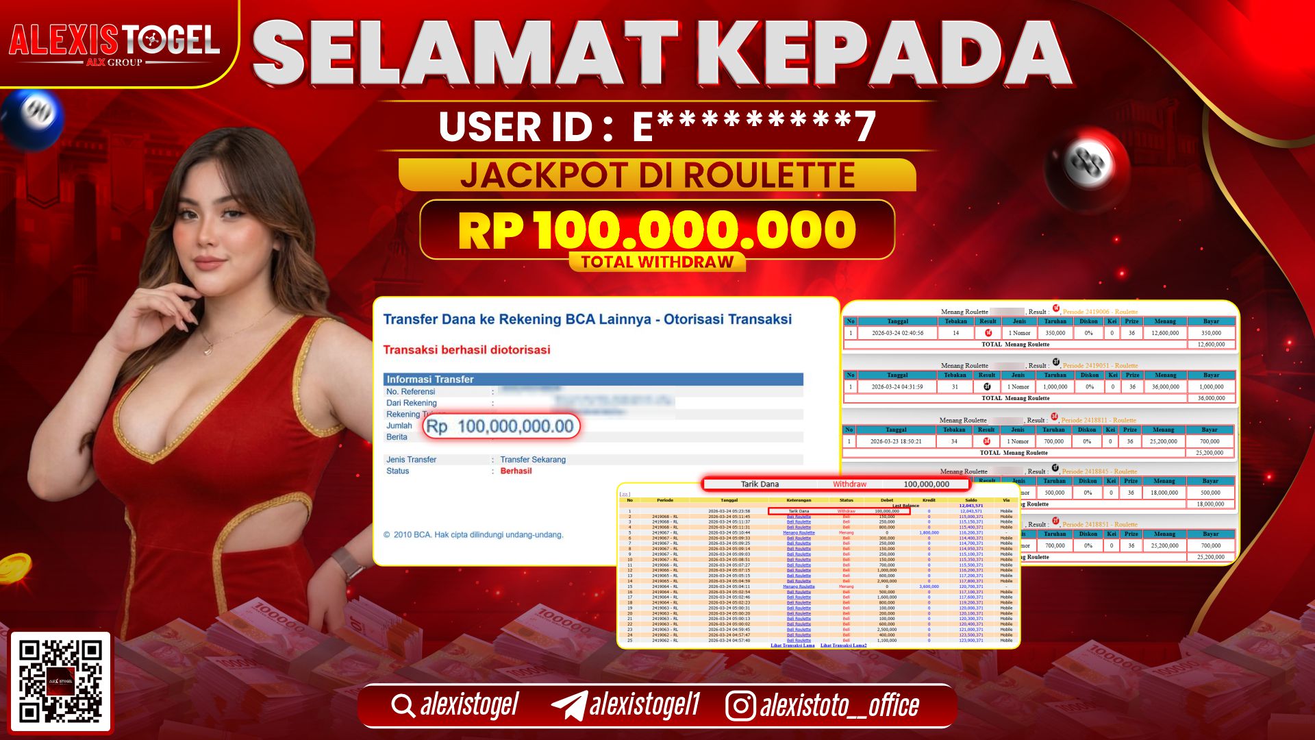 ALEXISTOGEL di Jackpot di CASINO ROULETTE RP.100.000.000- LUNAS