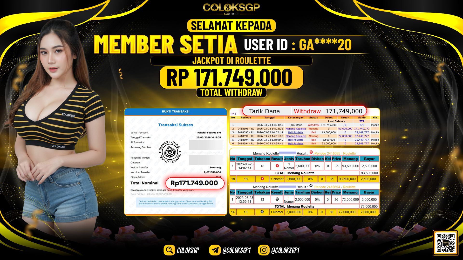 COLOKSGP JACKPOT DI ROULETTE
