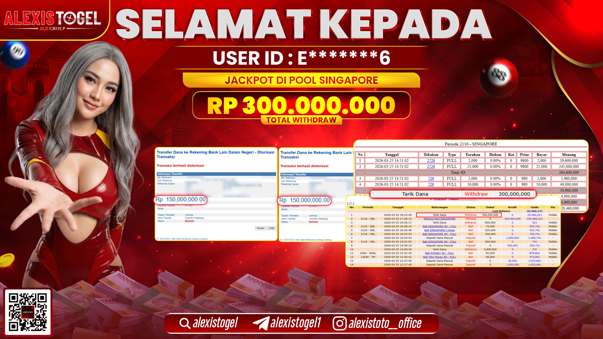 ALEXISTOGEL di Jackpot di TOGEL SINGAPORE RP.300.000.000,- LUNAS