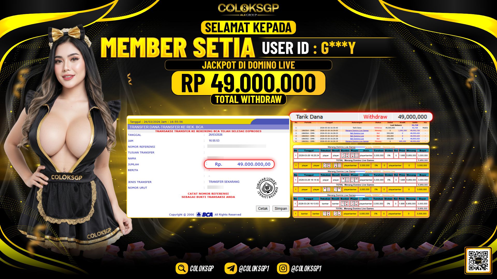 COLOKSGP JACKPOT DI DOMINO LIVE