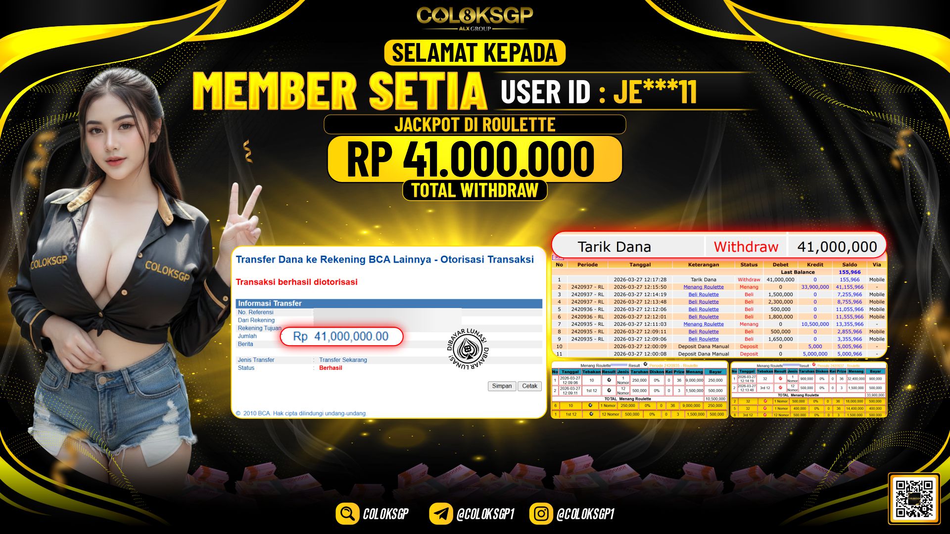 COLOKSGP JACKPOT DI ROULETTE