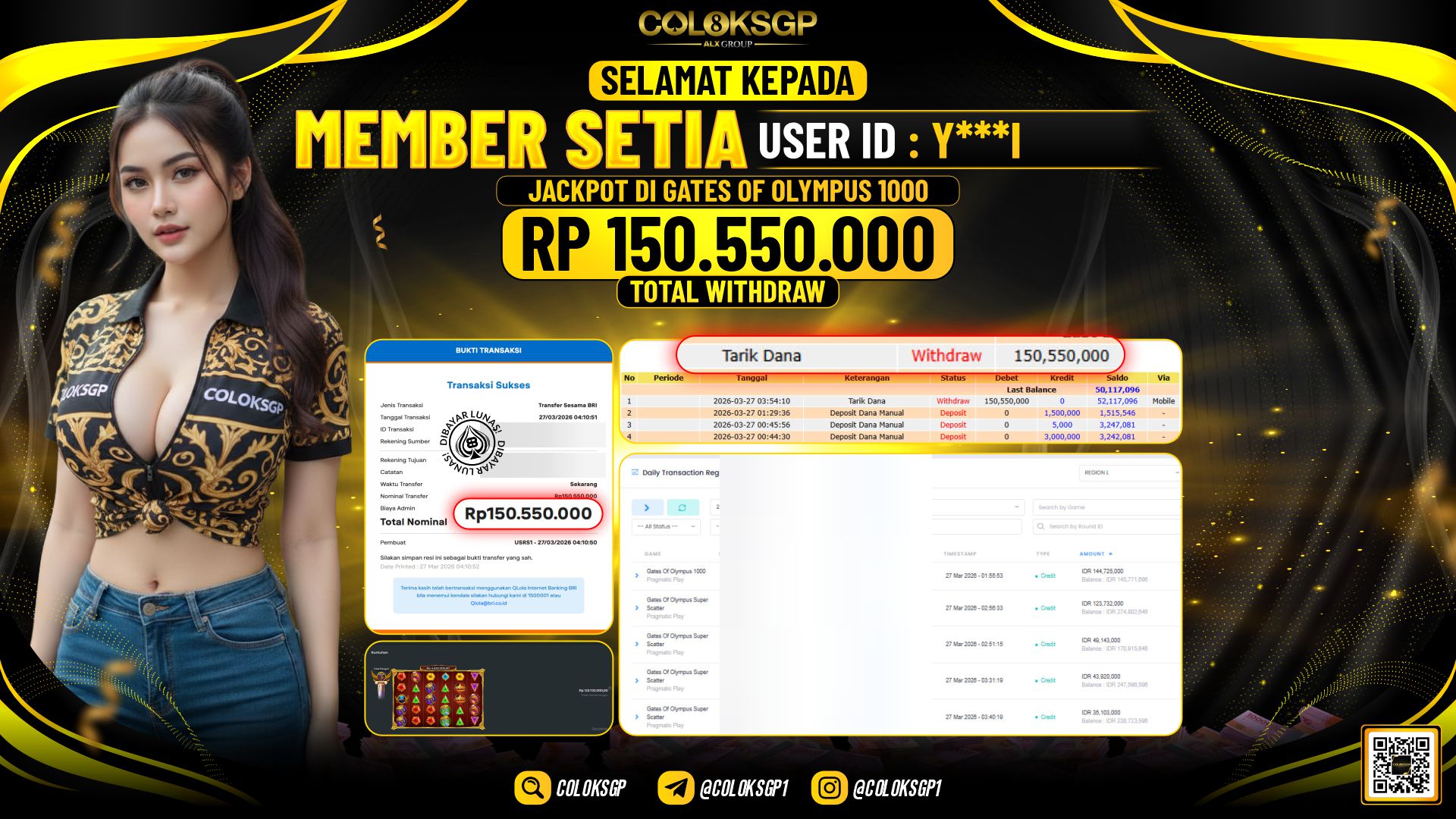 COLOKSGP JACKPOT DI GATES OF OLYMPUS 1000
