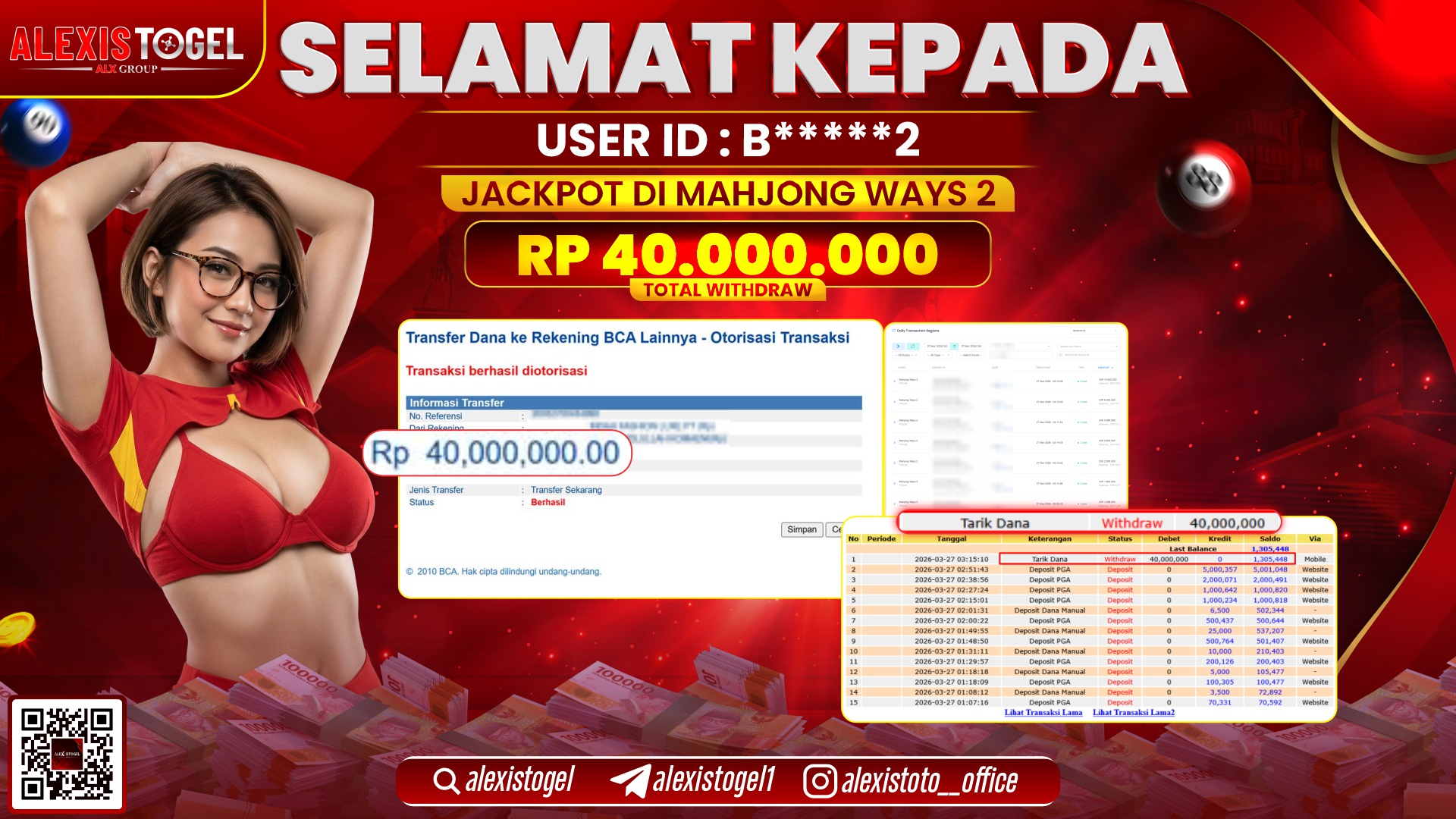 ALEXISTOGEL di Jackpot di SLOT MAHJONG WAYS 2 RP.40.000.000,- LUNAS