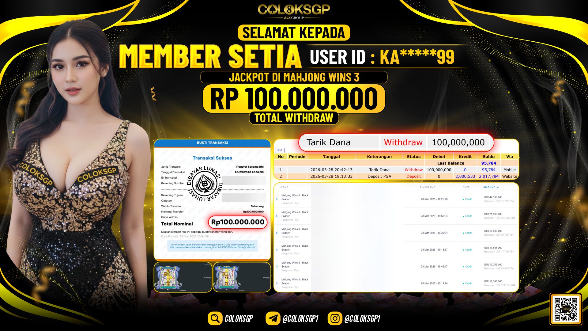 COLOKSGP JACKPOT DI MAHJONG WINS 3