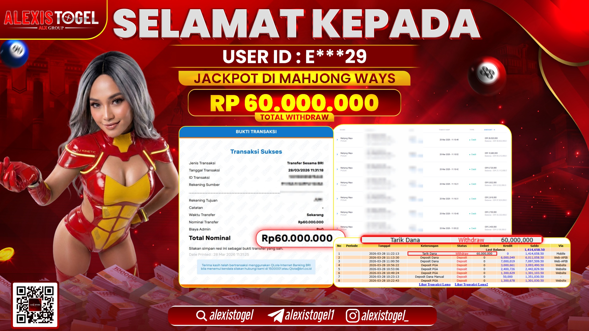 ALEXISTOGEL di Jackpot di SLOT MAHJONG WAYS RP.60.000.000,- LUNAS 