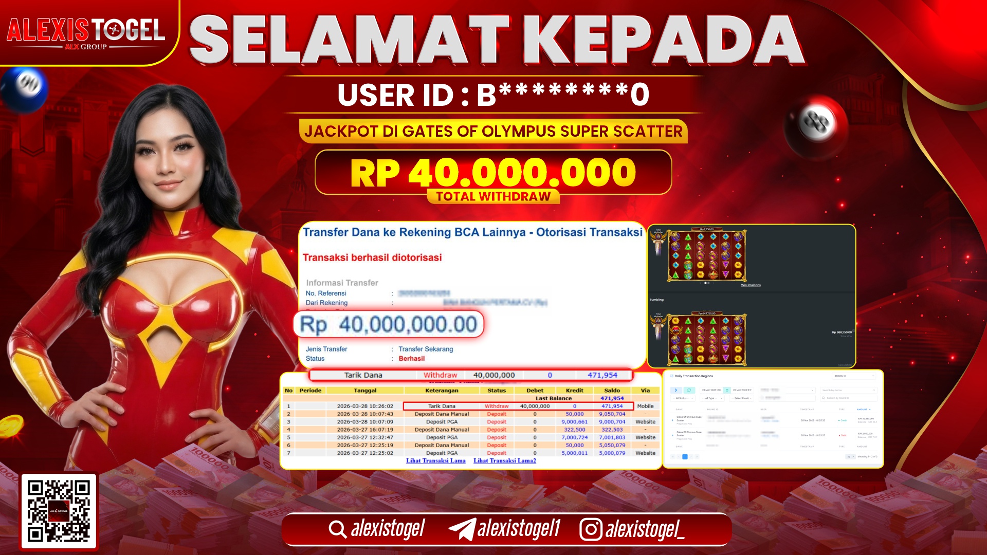 ALEXISTOGEL di Jackpot di SLOT GATES OF OLYMPUS SUPER SCATTER RP.40.000.000,- LUNAS 