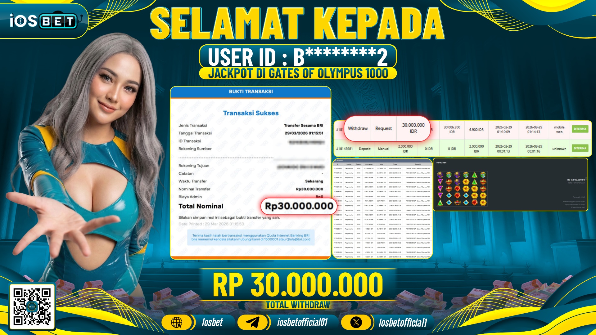 Bukti Pembayaran LUNAS SLOT GAME GACOR  Rp.30.000.000