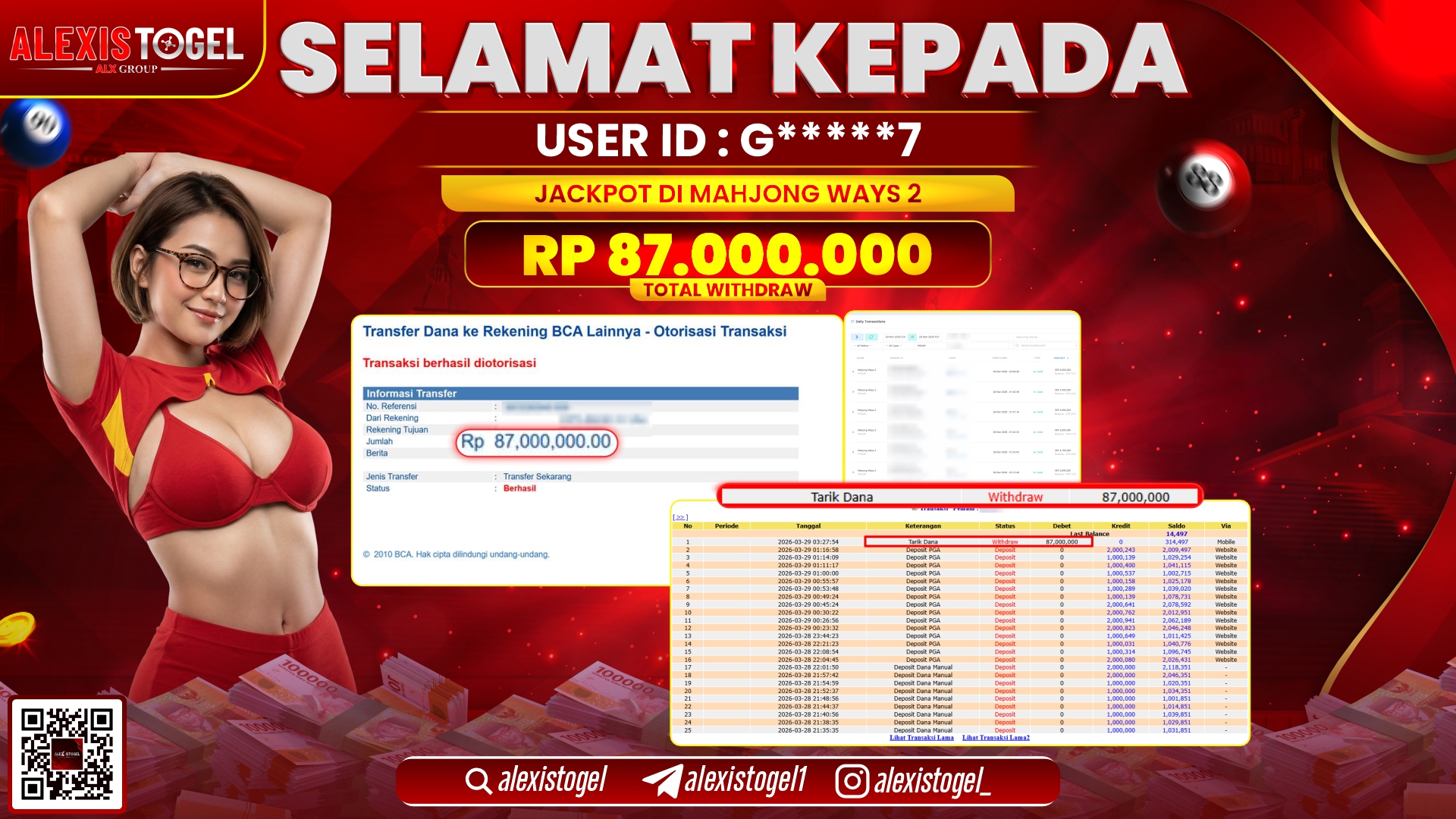 ALEXISTOGEL di Jackpot di SLOT MAHJONG WAYS 2 RP.87.000.000,- LUNAS 