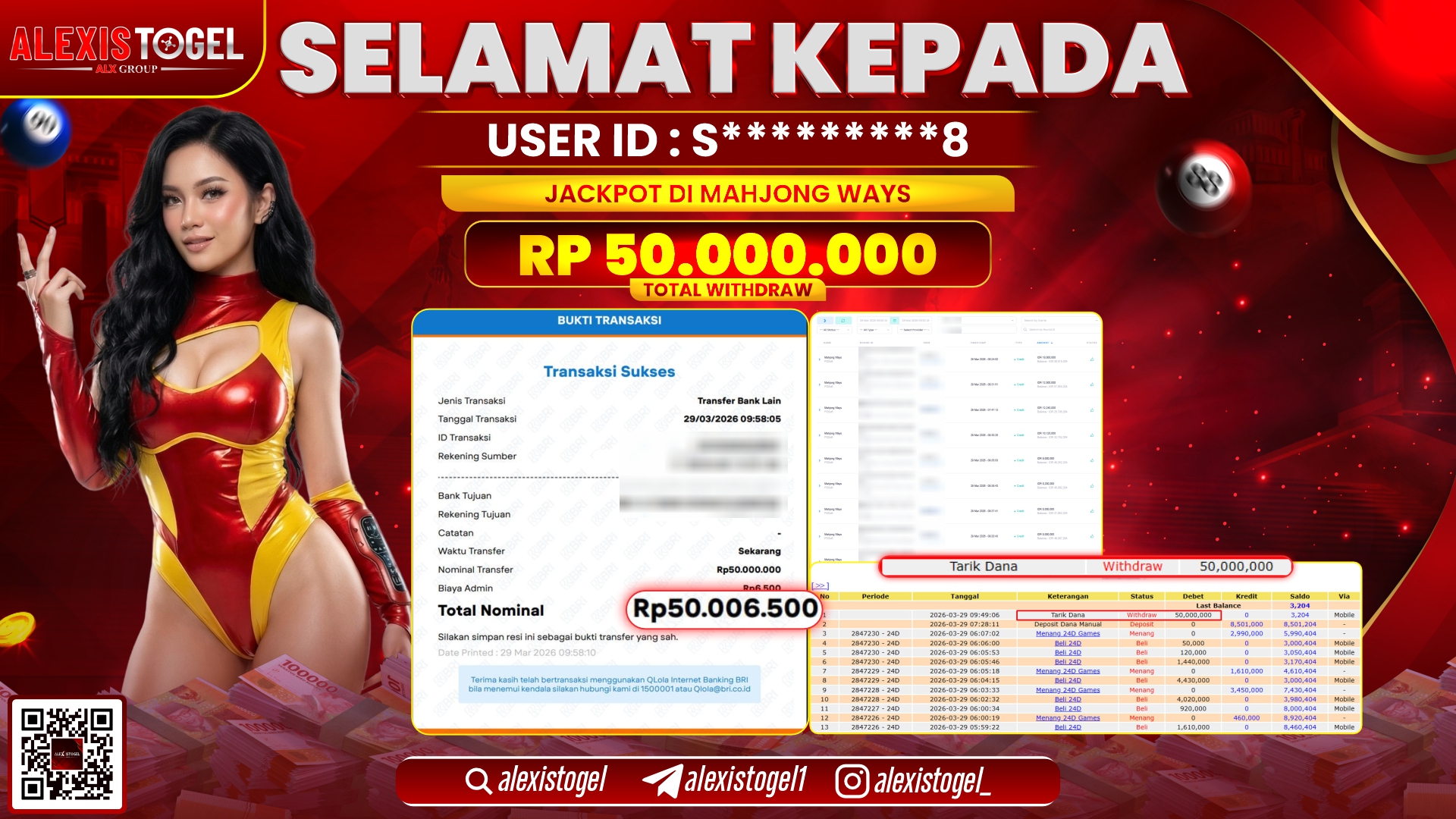 ALEXISTOGEL di Jackpot di SLOT MAHJONG WAYS RP.50.000.000,- LUNAS 