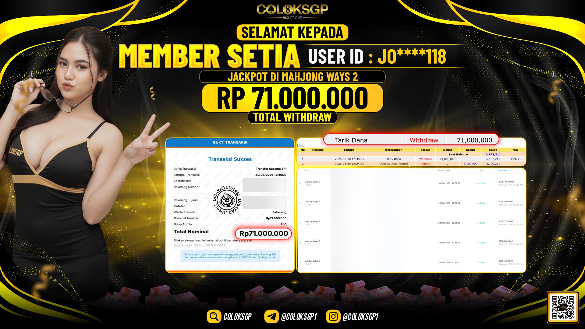 COLOKSGP JACKPOT DI PG SOFT MAHJONG WAYS 2