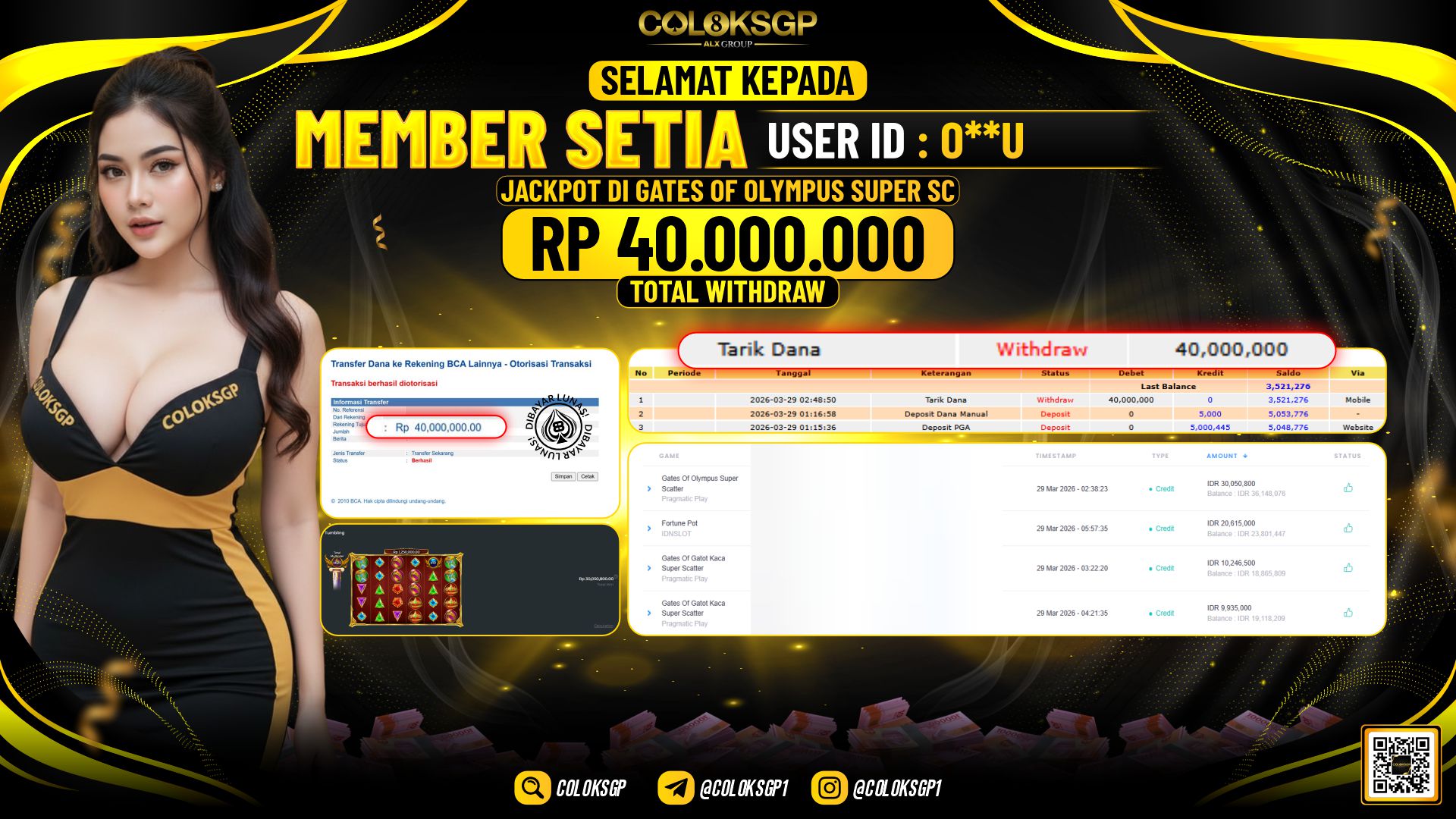 COLOKSGP JACKPOT DI PRAGMATIC PLAY GATES OF PLYMPUS SUPER SCATTER