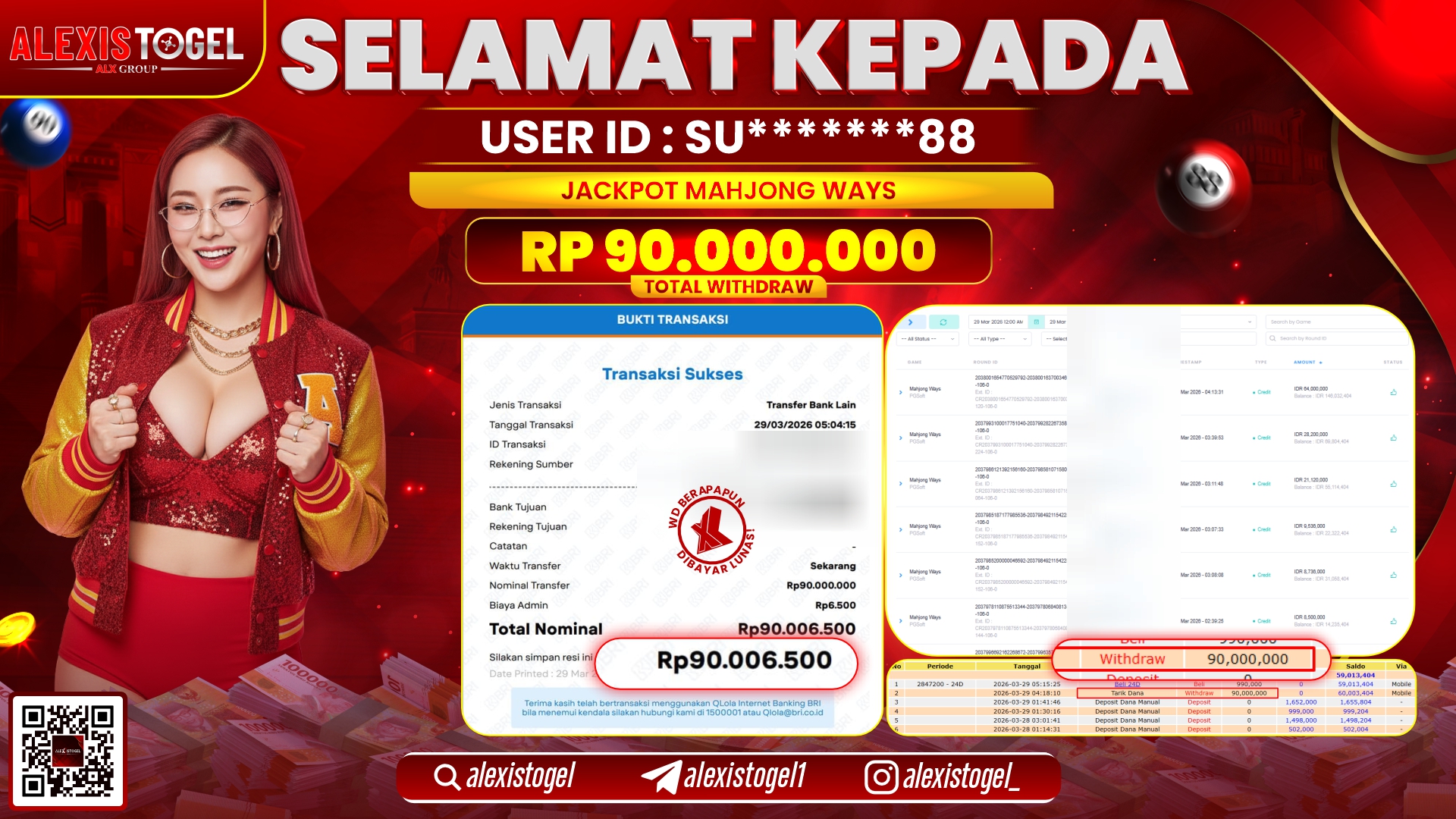 ALEXISTOGEL di Jackpot di SLOT MAHJONG WAYS RP.90.000.000,- LUNAS 