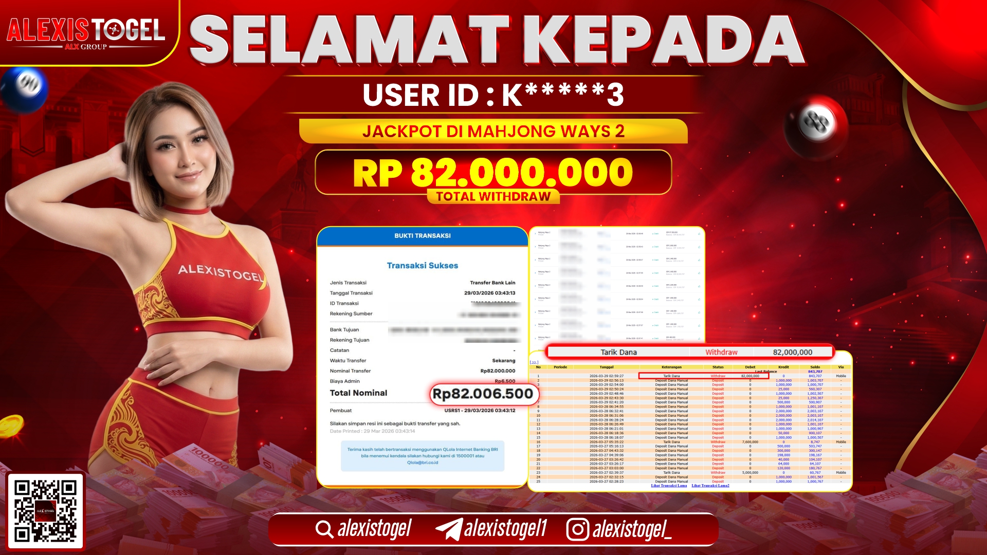 ALEXISTOGEL di Jackpot di SLOT MAHJONG WAYS 2 RP.82.000.000,- LUNAS 