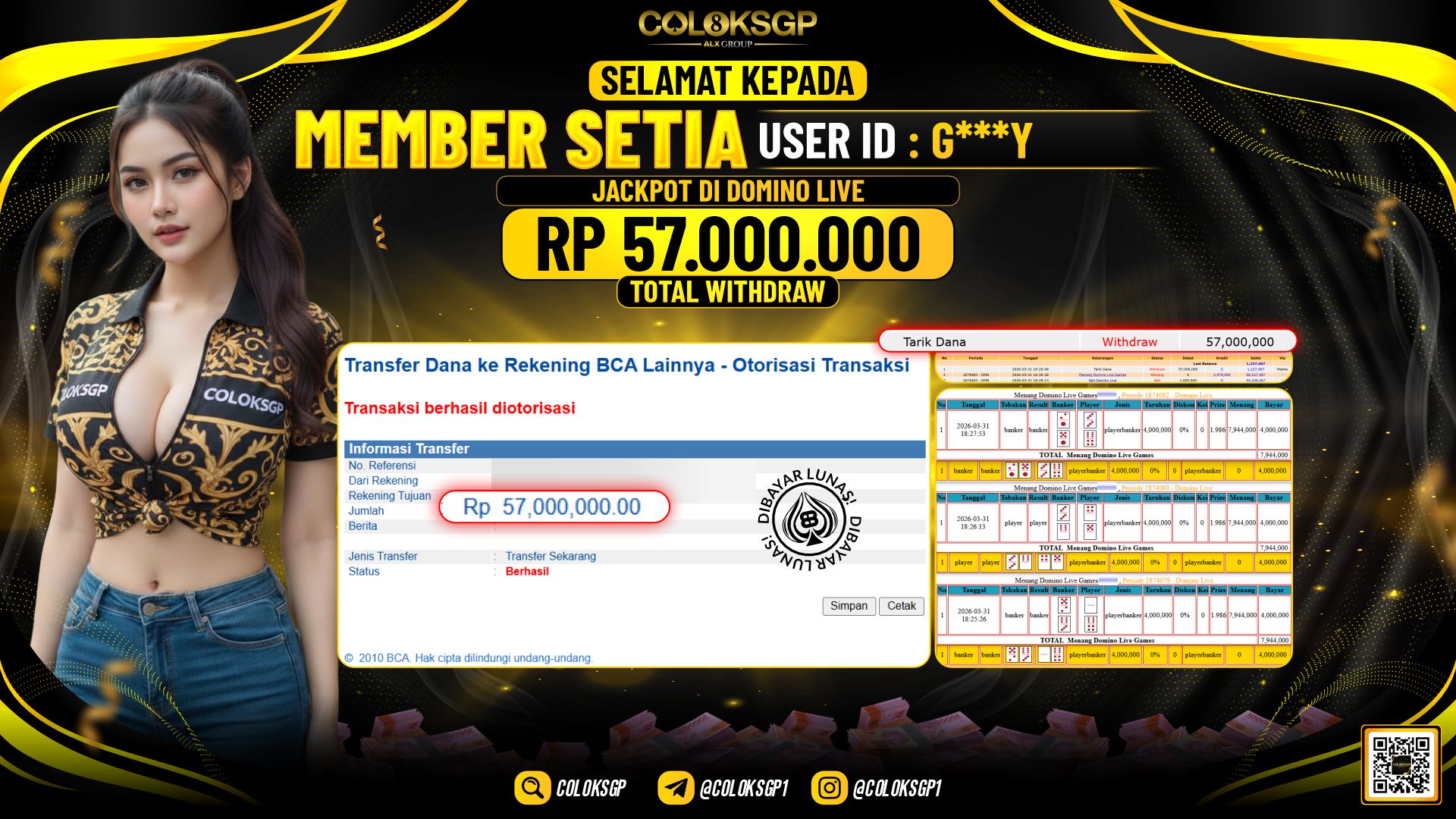 COLOKSGP JACKPOT DI IDNLIVE DOMINO LIVE